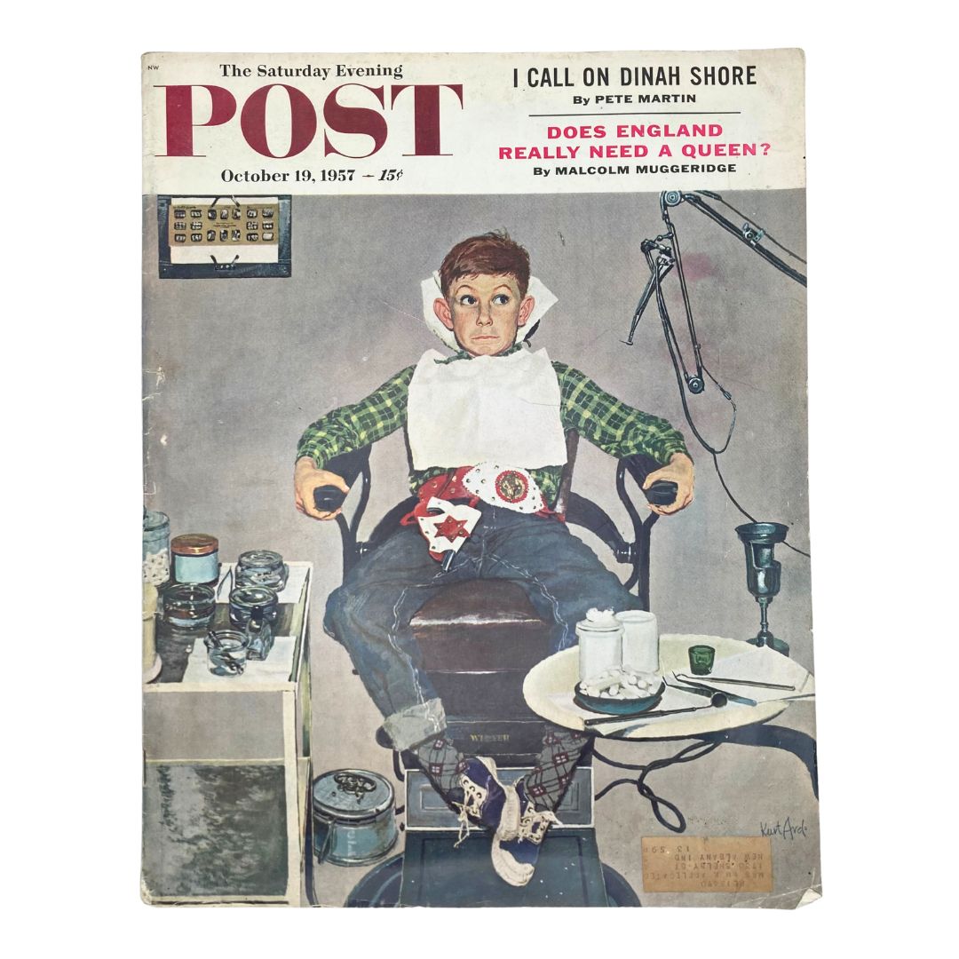 RES* Saturday Evening Post Magazine October 19 1957 Horrified Faces - Kurt Ard