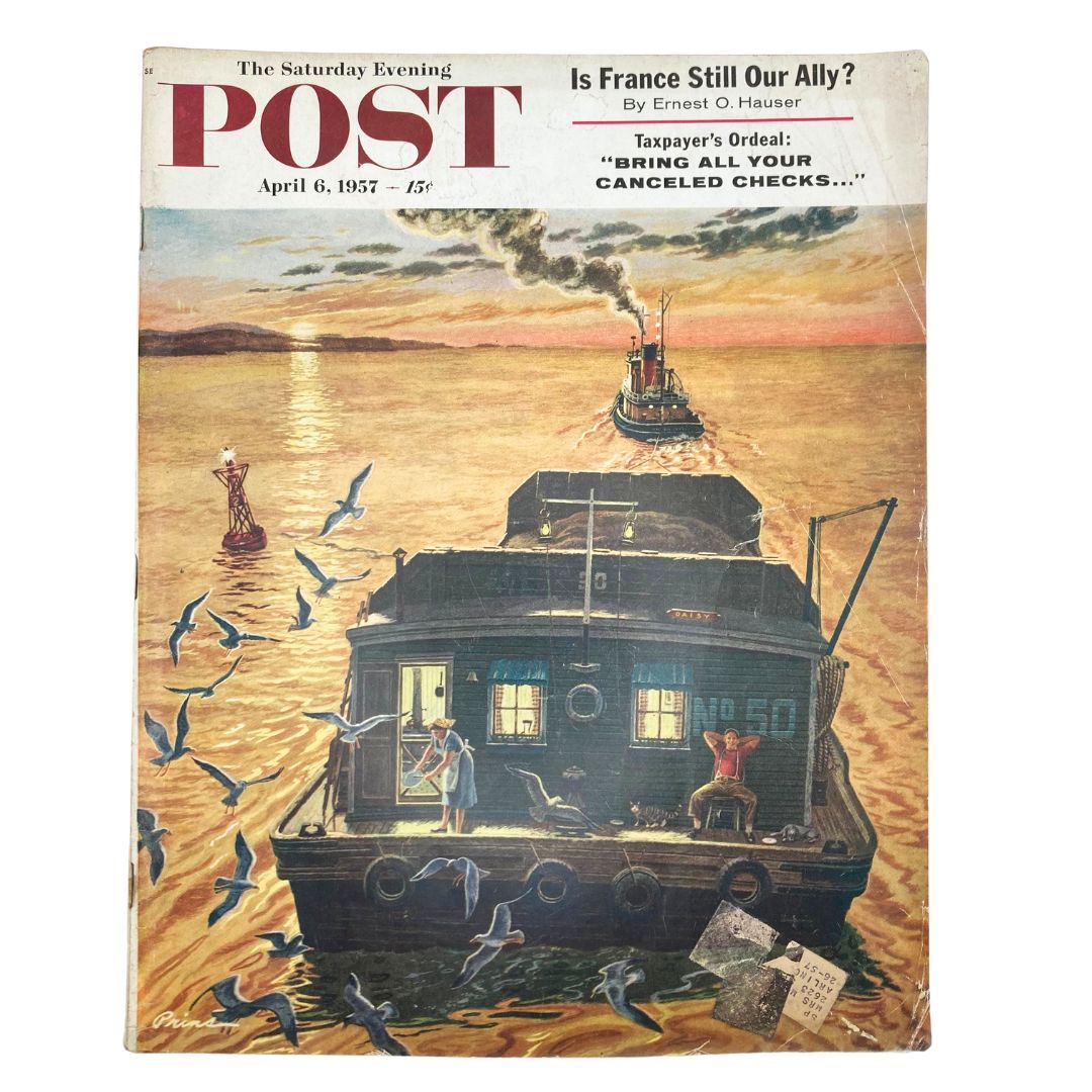 Saturday Evening Post Magazine April 6 1957 Over Silken Water - Ben Prins