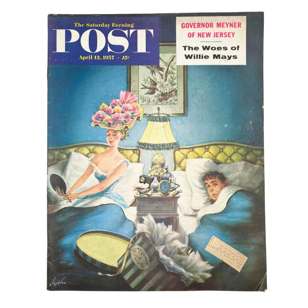 Saturday Evening Post Magazine April 13 1957 Madam a Chapeau - Alajalov