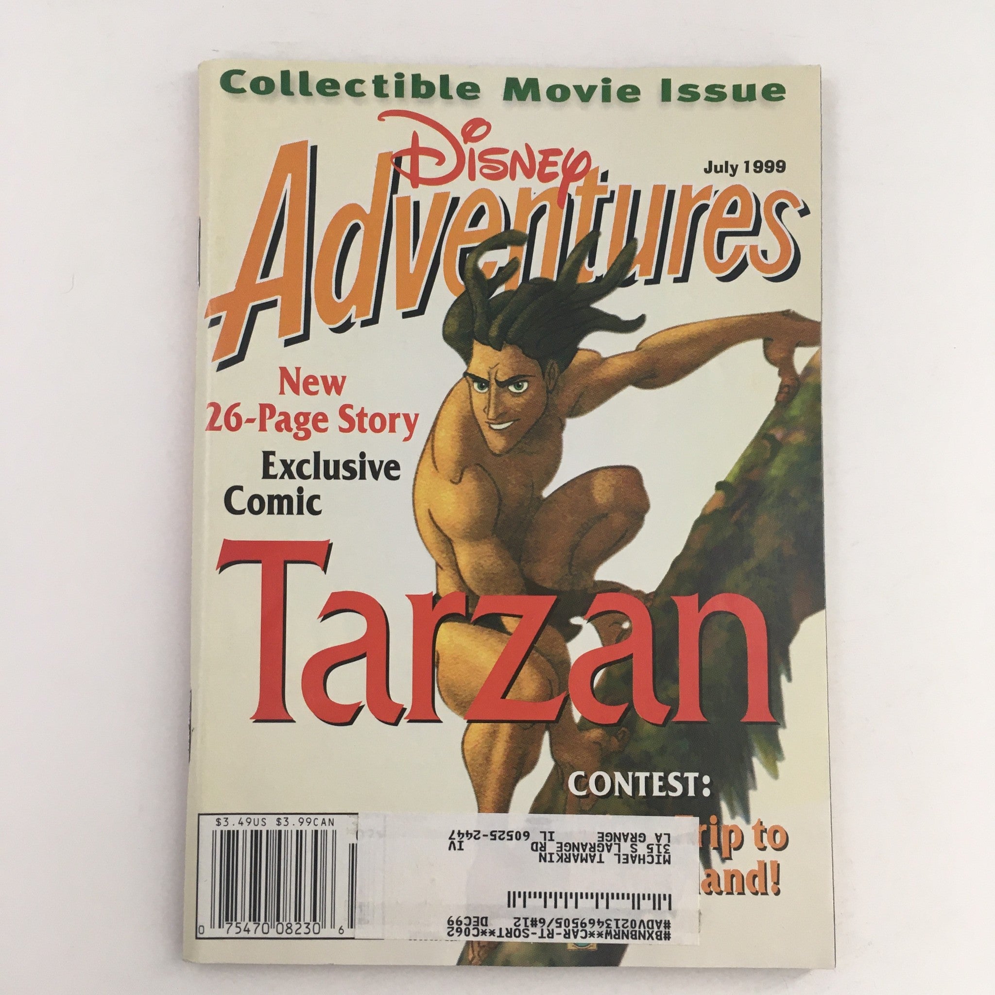 Disney Adventures Magazine July 1999 Exclusive Comic Tarzan 26-Page Story, VG