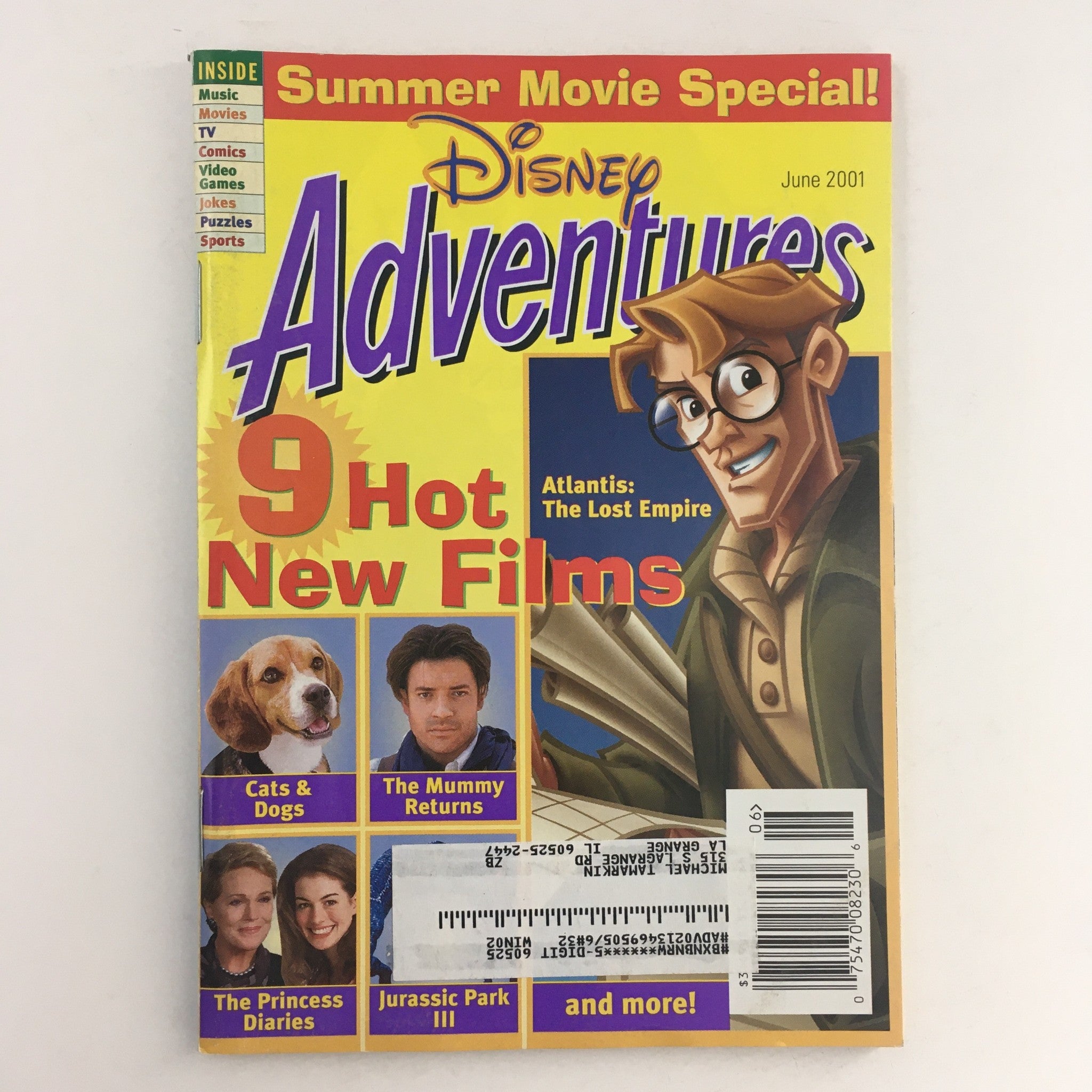 Disney Adventures Magazine June 2001 Cats & Dogs, The Mummy Returns New Film, VG