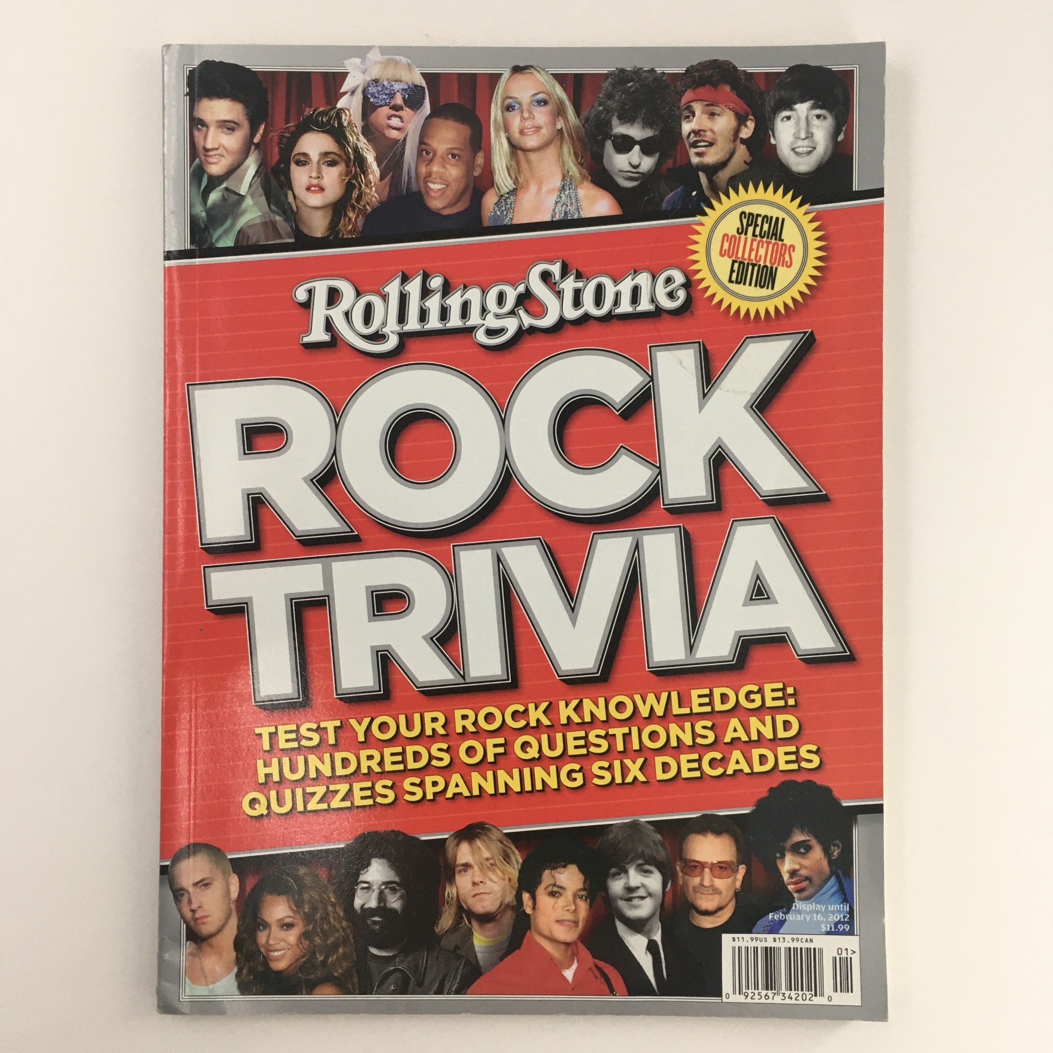 Rolling Stone Magazine 2012 Rock Trivia Michael Jackson, Prince, No Label VG