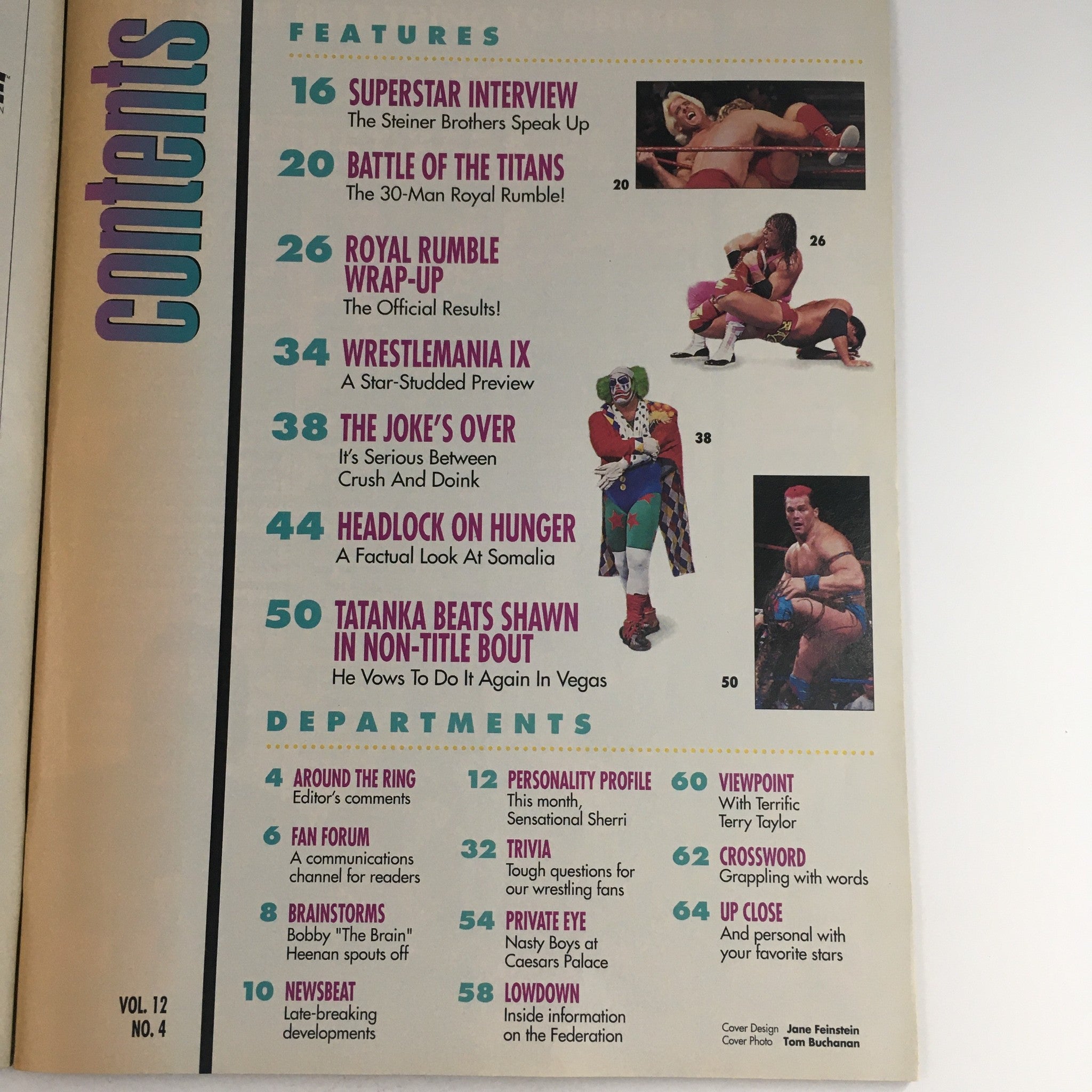 WWF Magazine April 1993 Yokozuna & The Steiners Brothers & Tatanka Beat Shawn VG