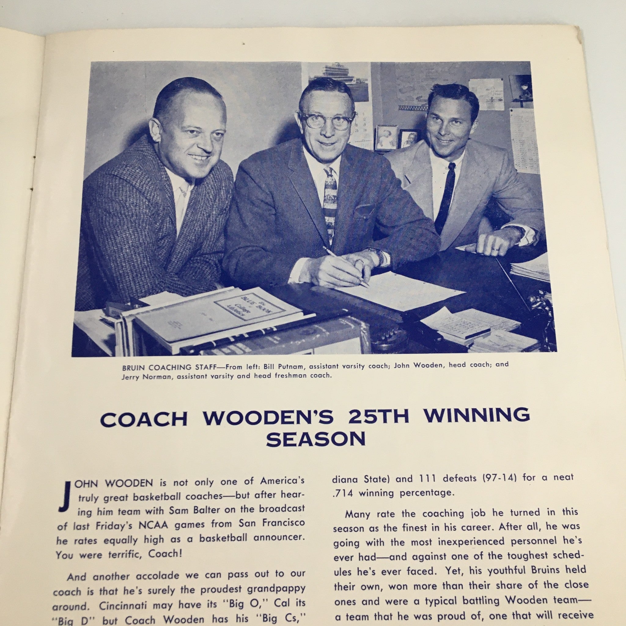 1960 NCAA UCLA Bruins Coach John Wooden Annual Basketball Banquet