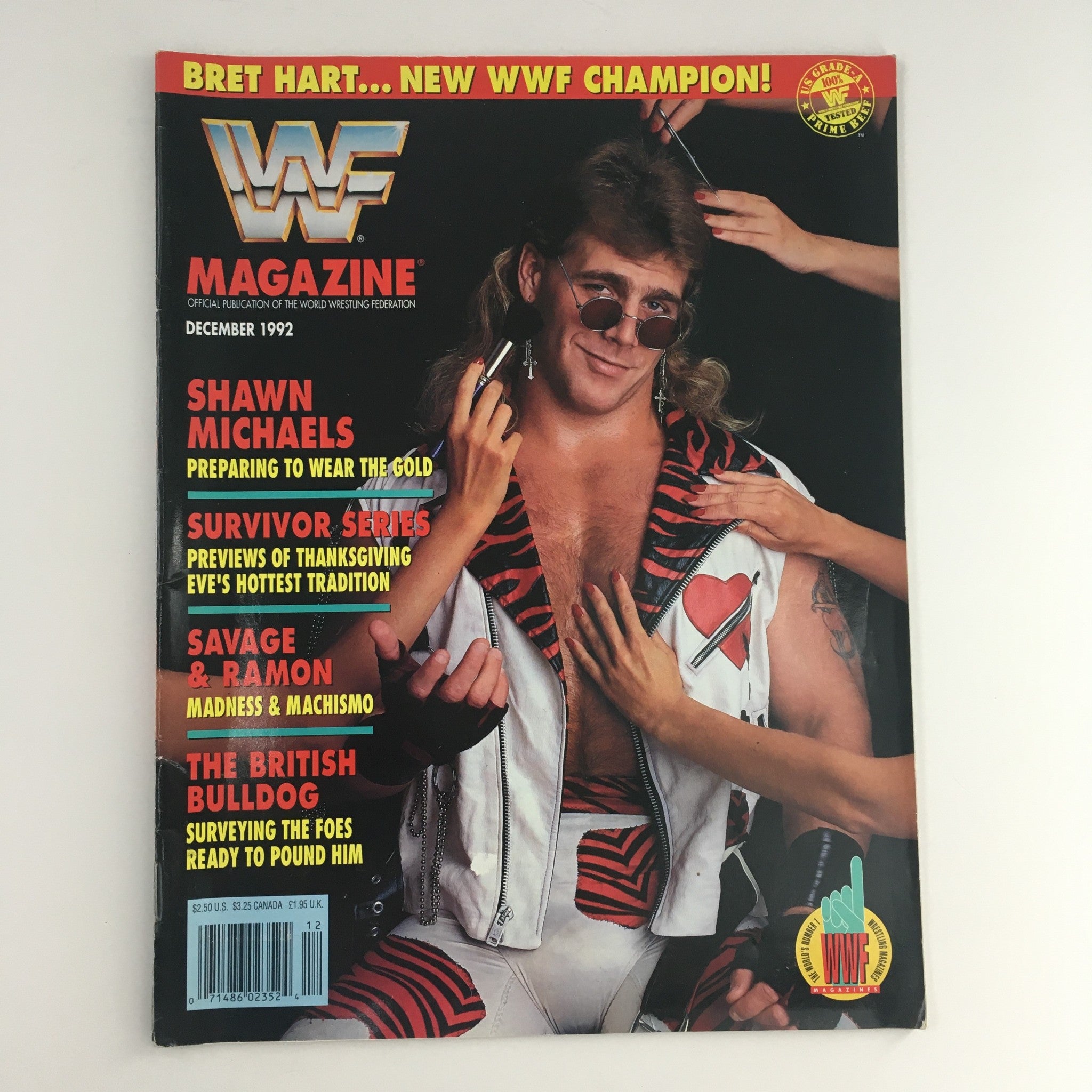 WWF Magazine December 1992 Shawn Michaels & Randy Savage & Bret Hart, VG