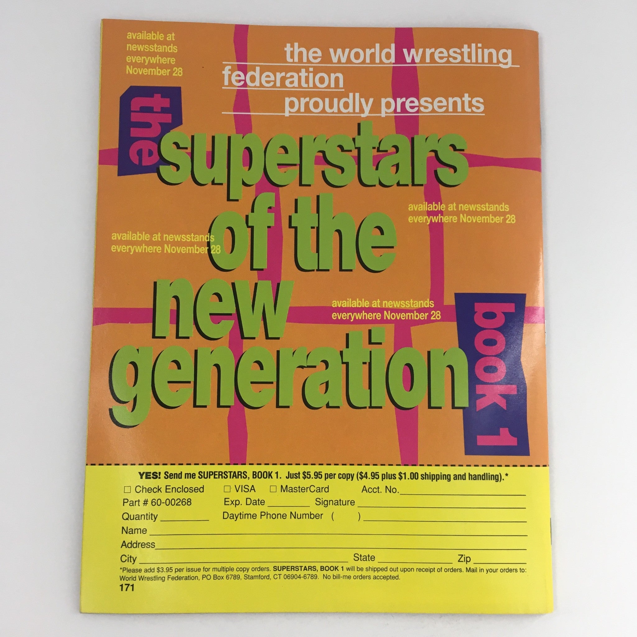 Promotional page from WWF Magazine November 1995 announcing the release of the 'Superstars of the New Generation' book.