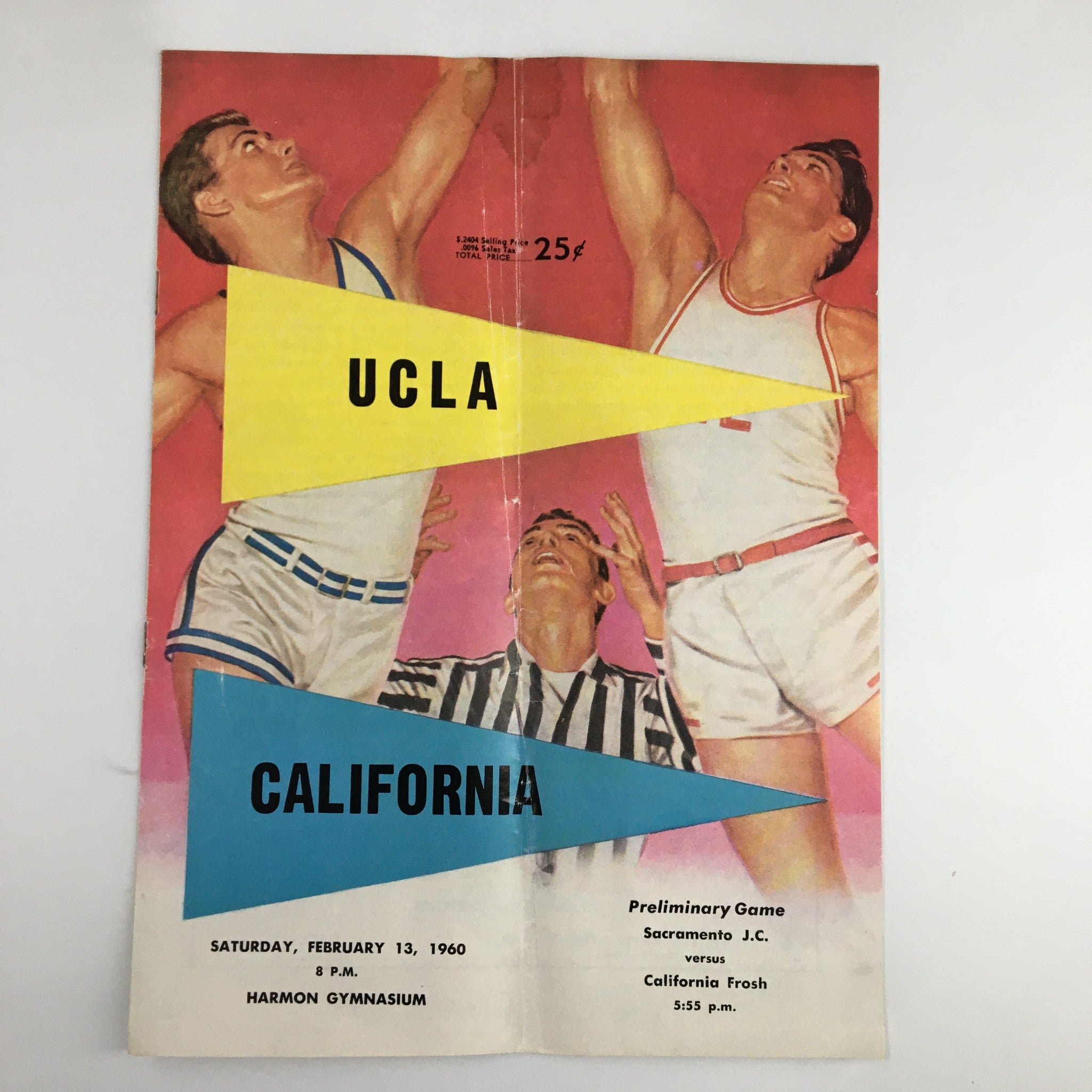 1960 UCLA Bruins USC Trojans John Wooden Preliminary Game Basketball Program