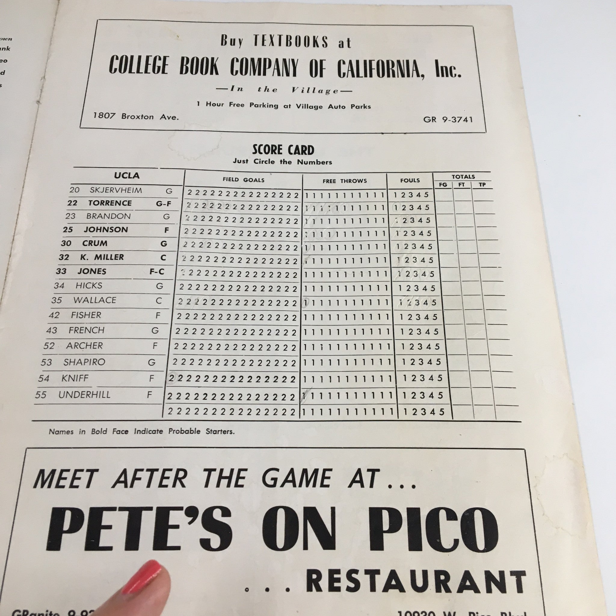 UCLA Bruins NCAA Basketball Program Head Coach John R. Wooden