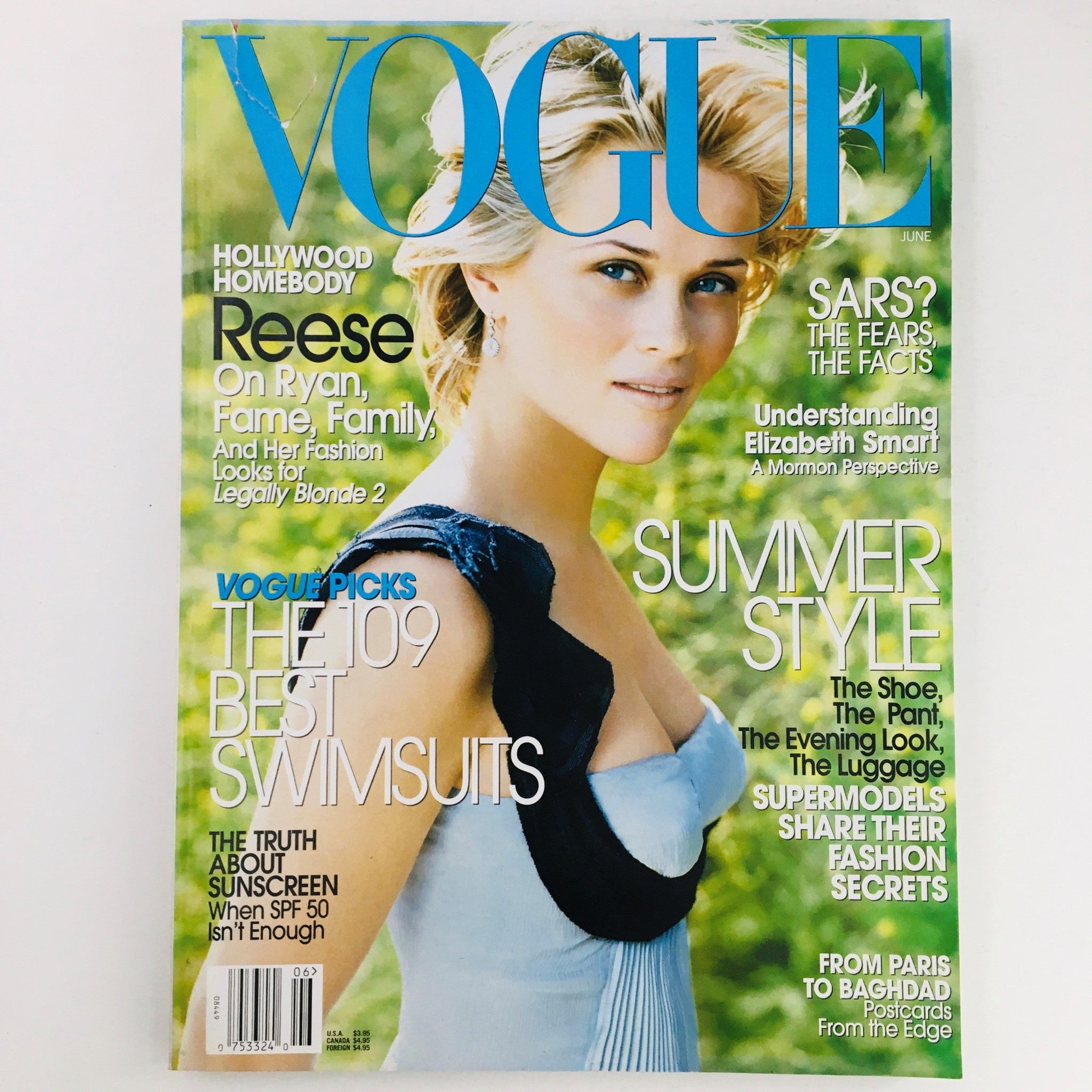 Vogue Magazine June 2003 American Actress Reese Witherspoon, No Label VG