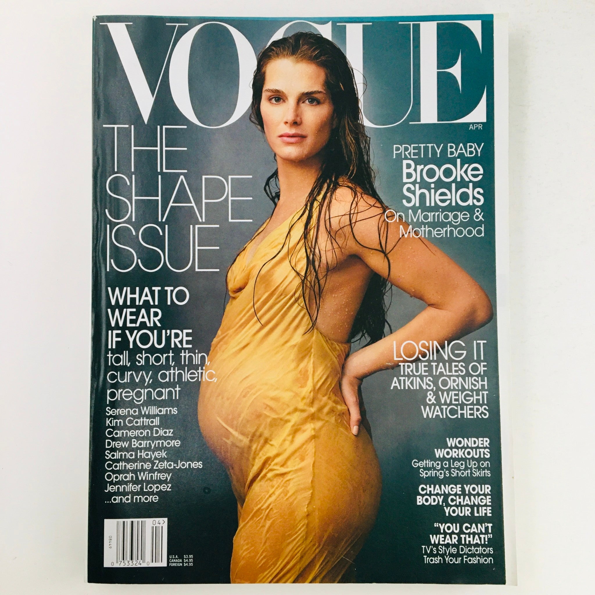 Vogue Magazine April 2003 American Actress Brooke Shields, No Label VG