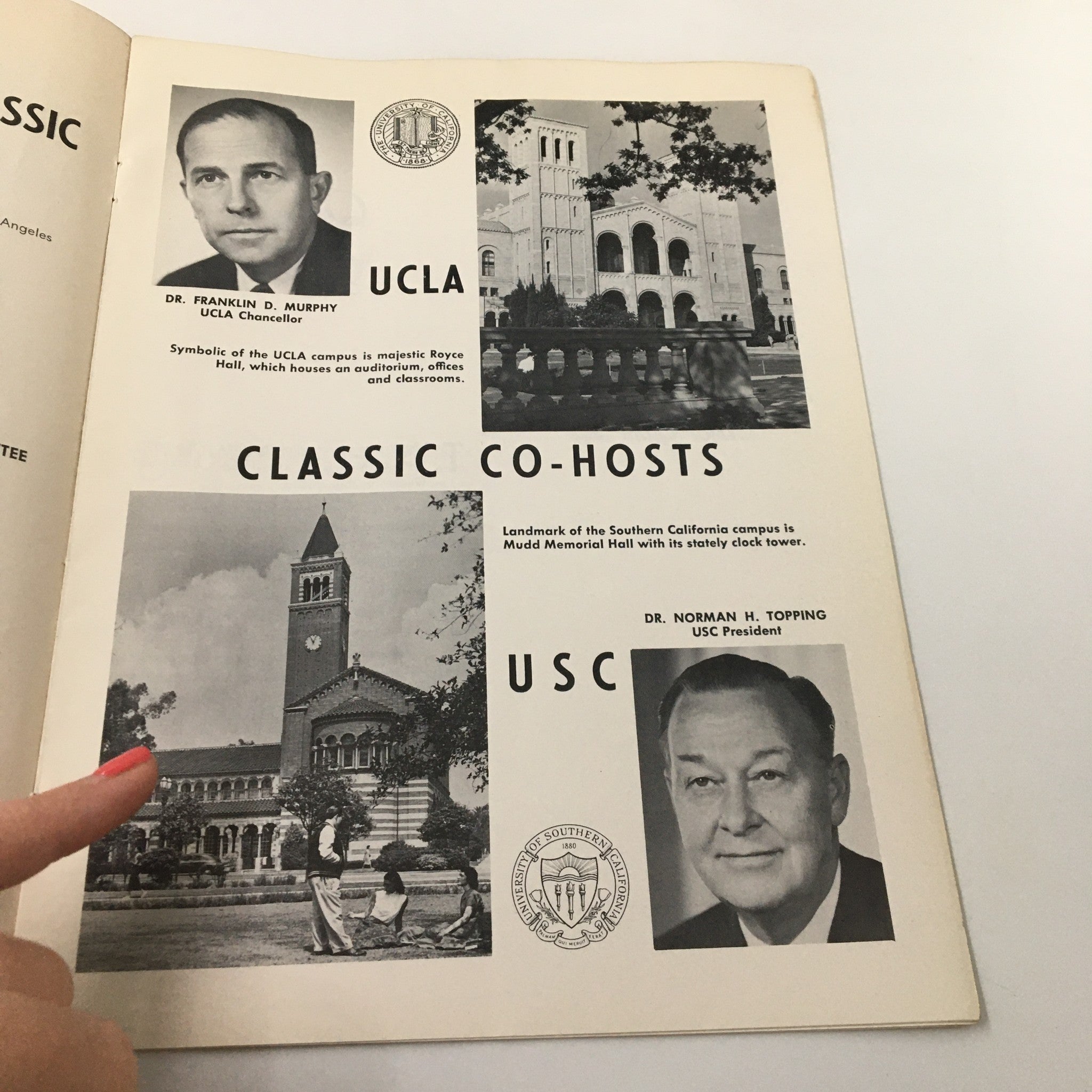 December 26 1962 NCAA St. Louis vs UCLA Basketball Classic Official Program