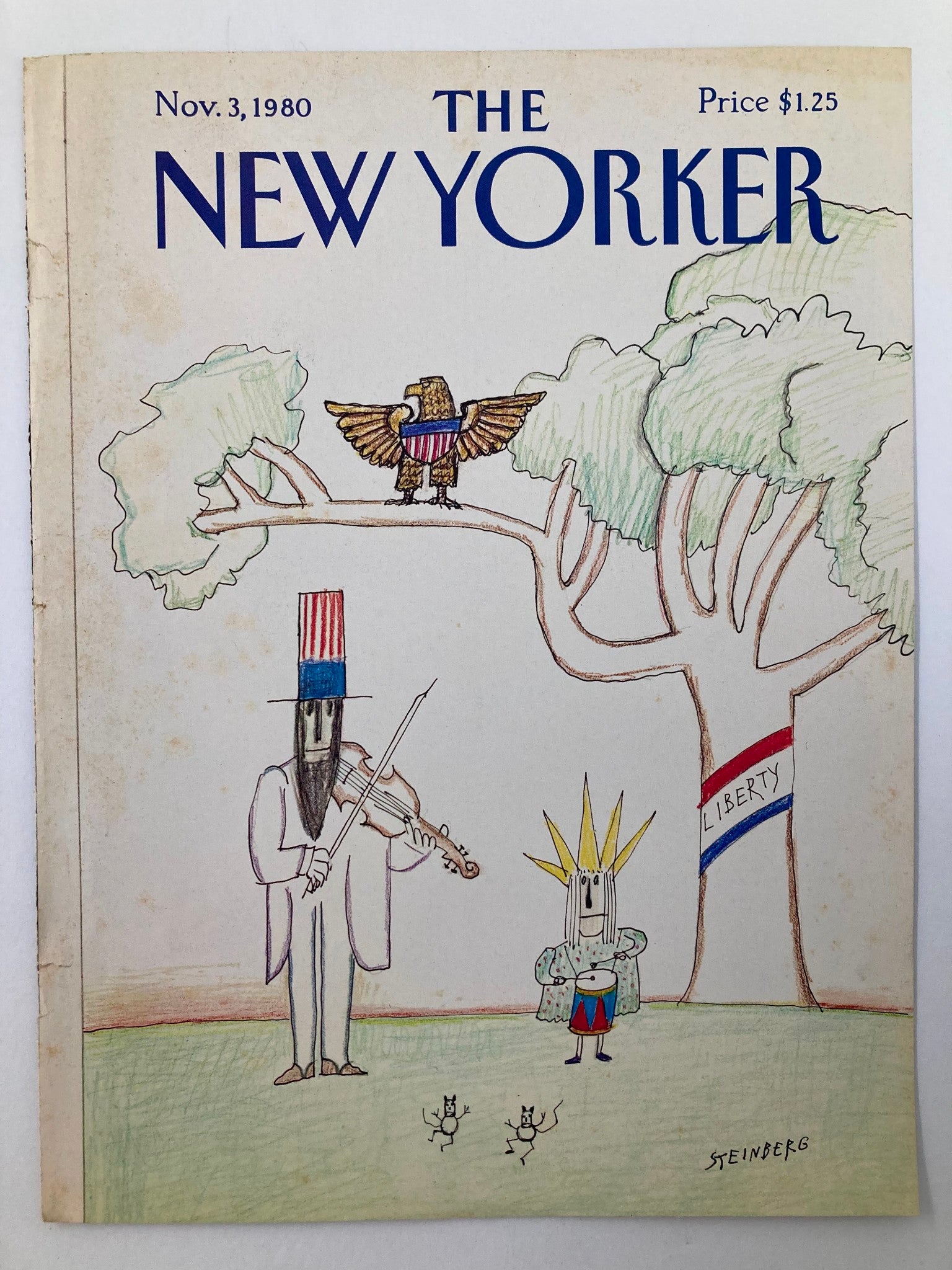 COVER ONLY The New Yorker November 3 1980 Liberty by Saul Steinberg No Label