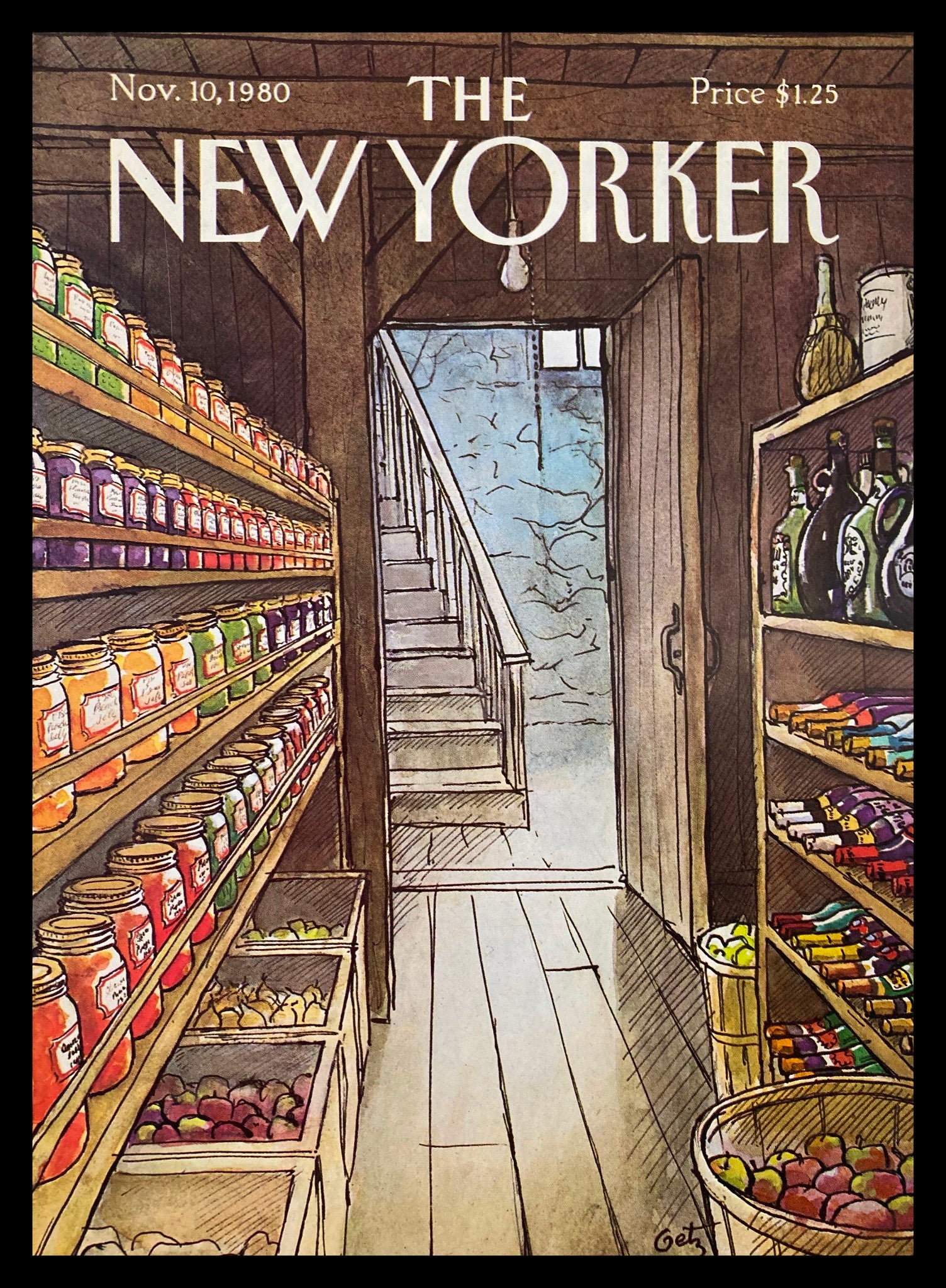 COVER ONLY The New Yorker November 10 1980 Cellar by Arthur Getz No Label