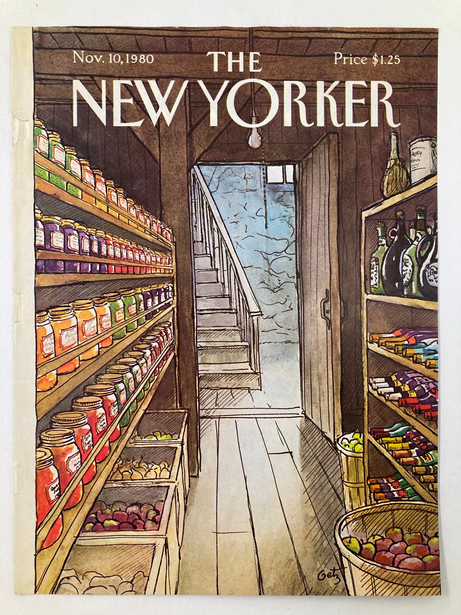 COVER ONLY The New Yorker November 10 1980 Cellar by Arthur Getz No Label