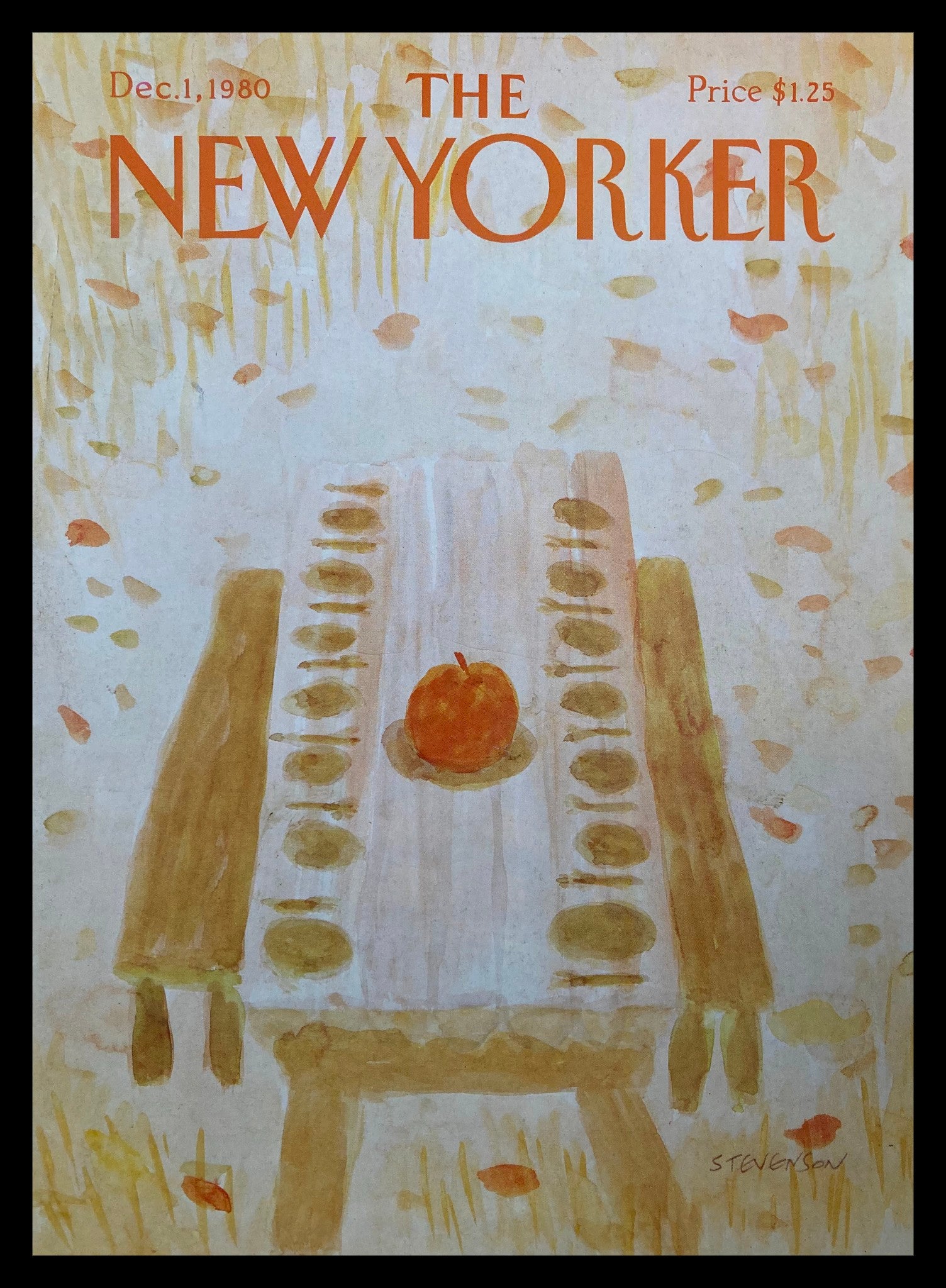 COVER ONLY The New Yorker December 1 1980 Apple Dinner by Stevenson No Label