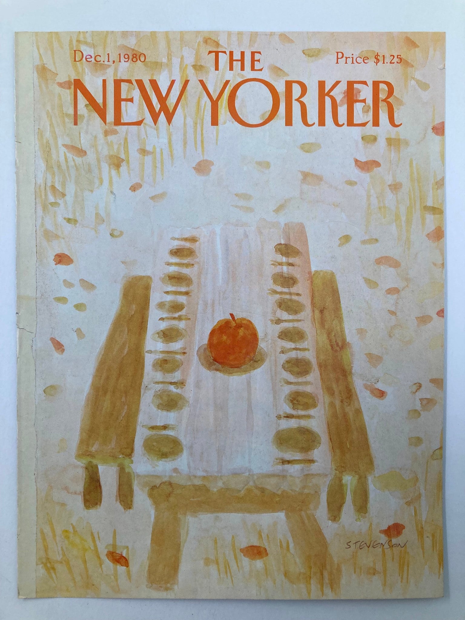 COVER ONLY The New Yorker December 1 1980 Apple Dinner by Stevenson No Label