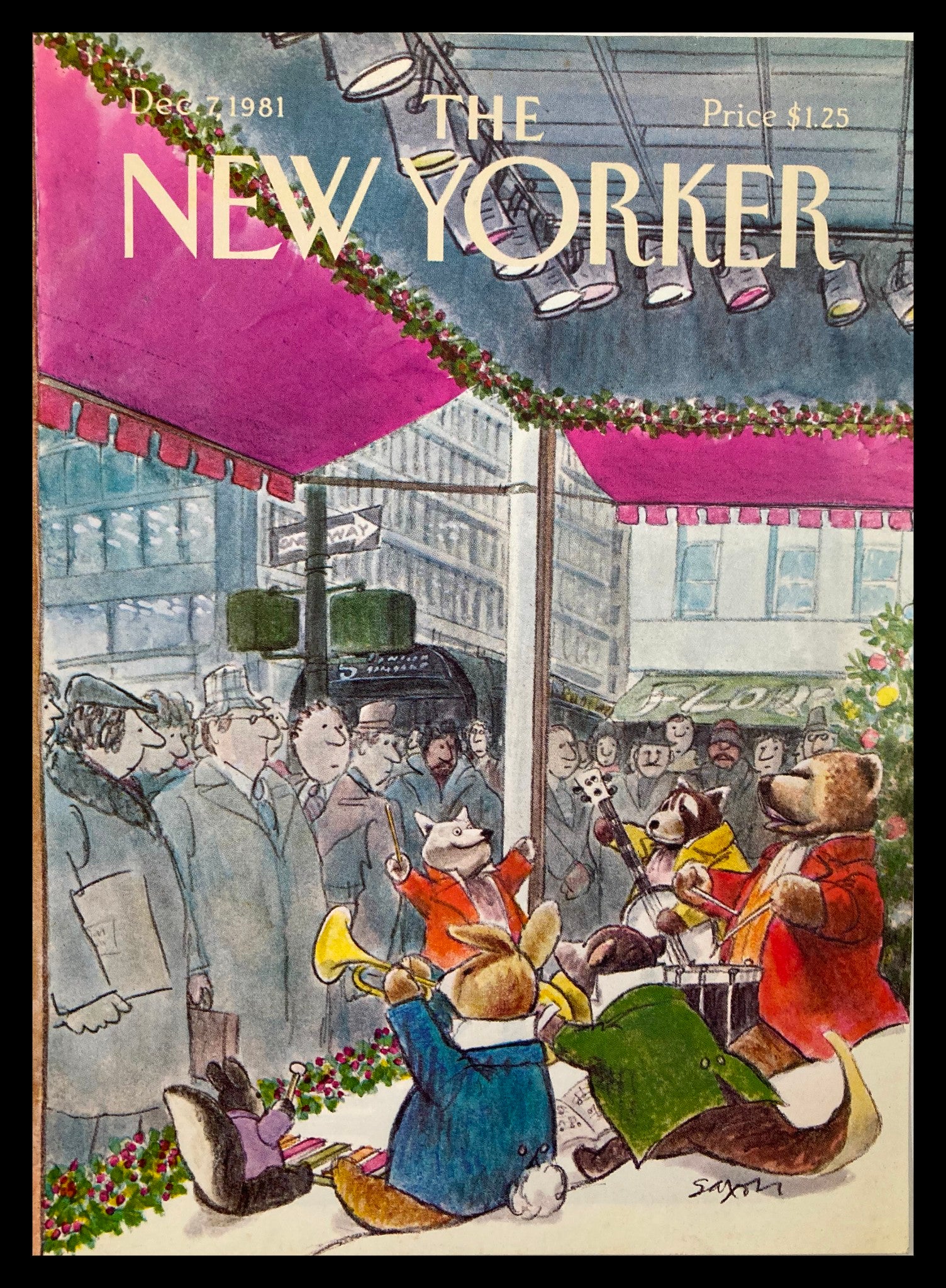 COVER ONLY The New Yorker December 7 1981 Animals by Charles Saxon No Label