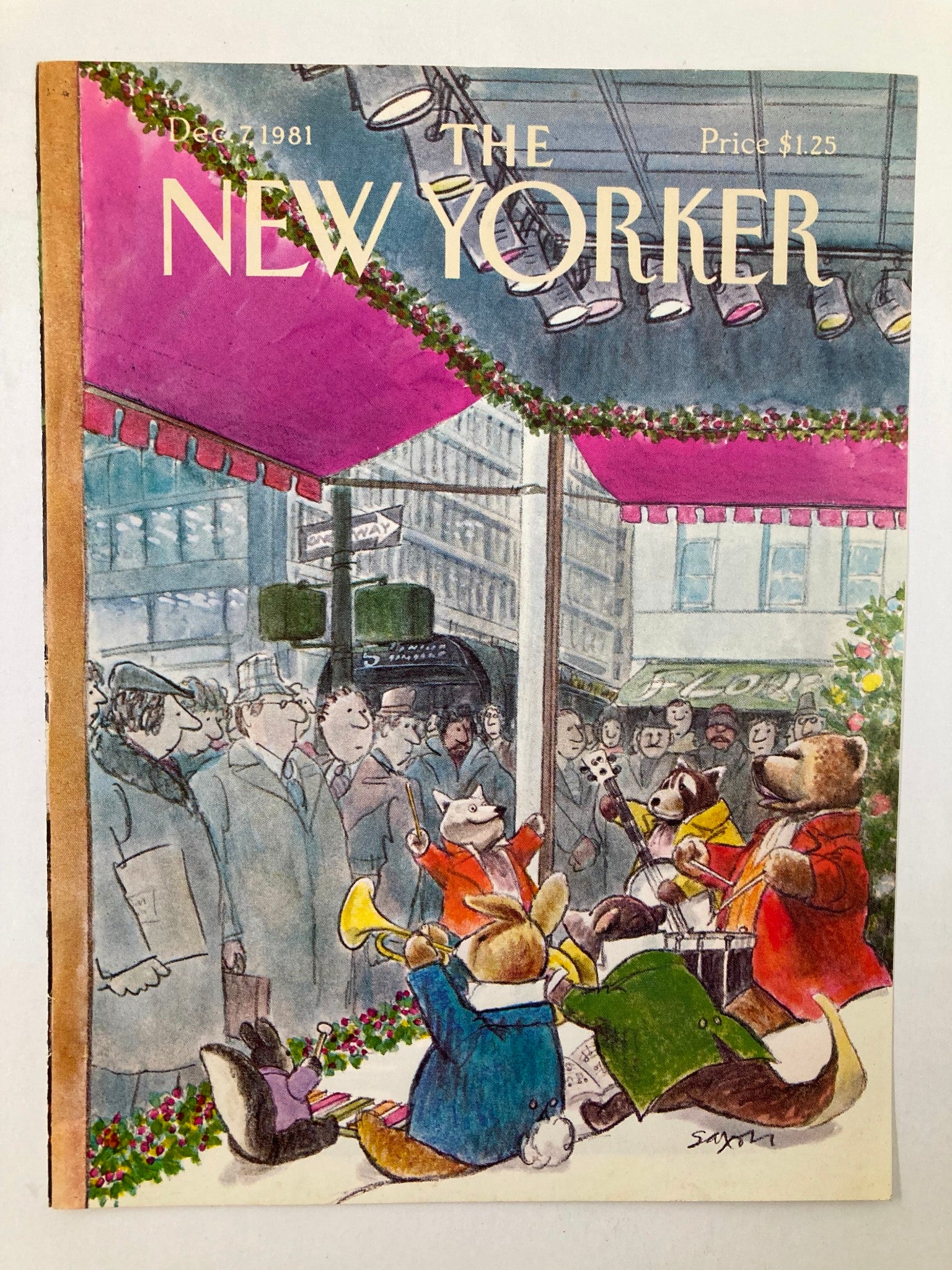 COVER ONLY The New Yorker December 7 1981 Animals by Charles Saxon No Label