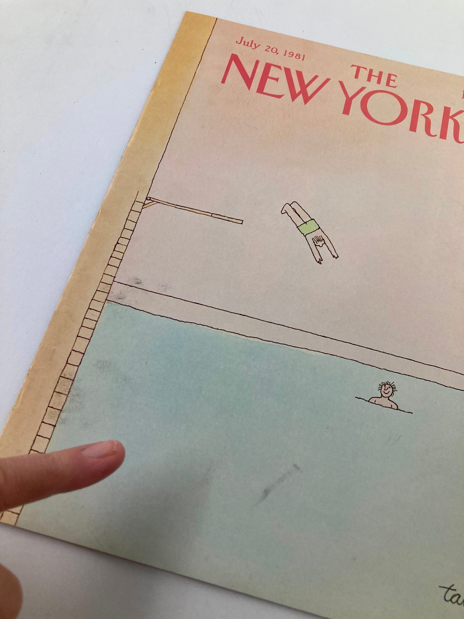 COVER ONLY The New Yorker July 20 1981 Dive by Robert Tallon No Label