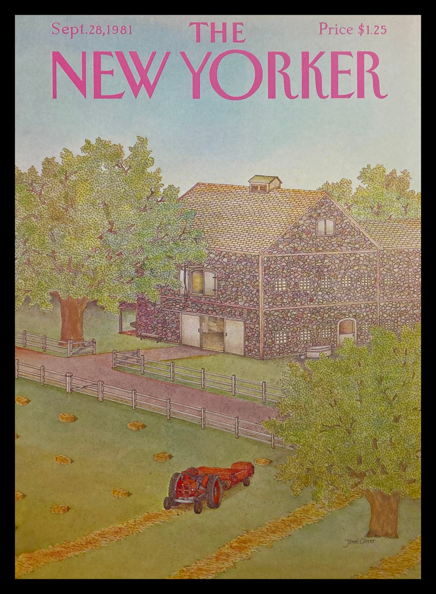 COVER ONLY The New Yorker September 28 1981 Farm Life by Jenni Oliver No Label