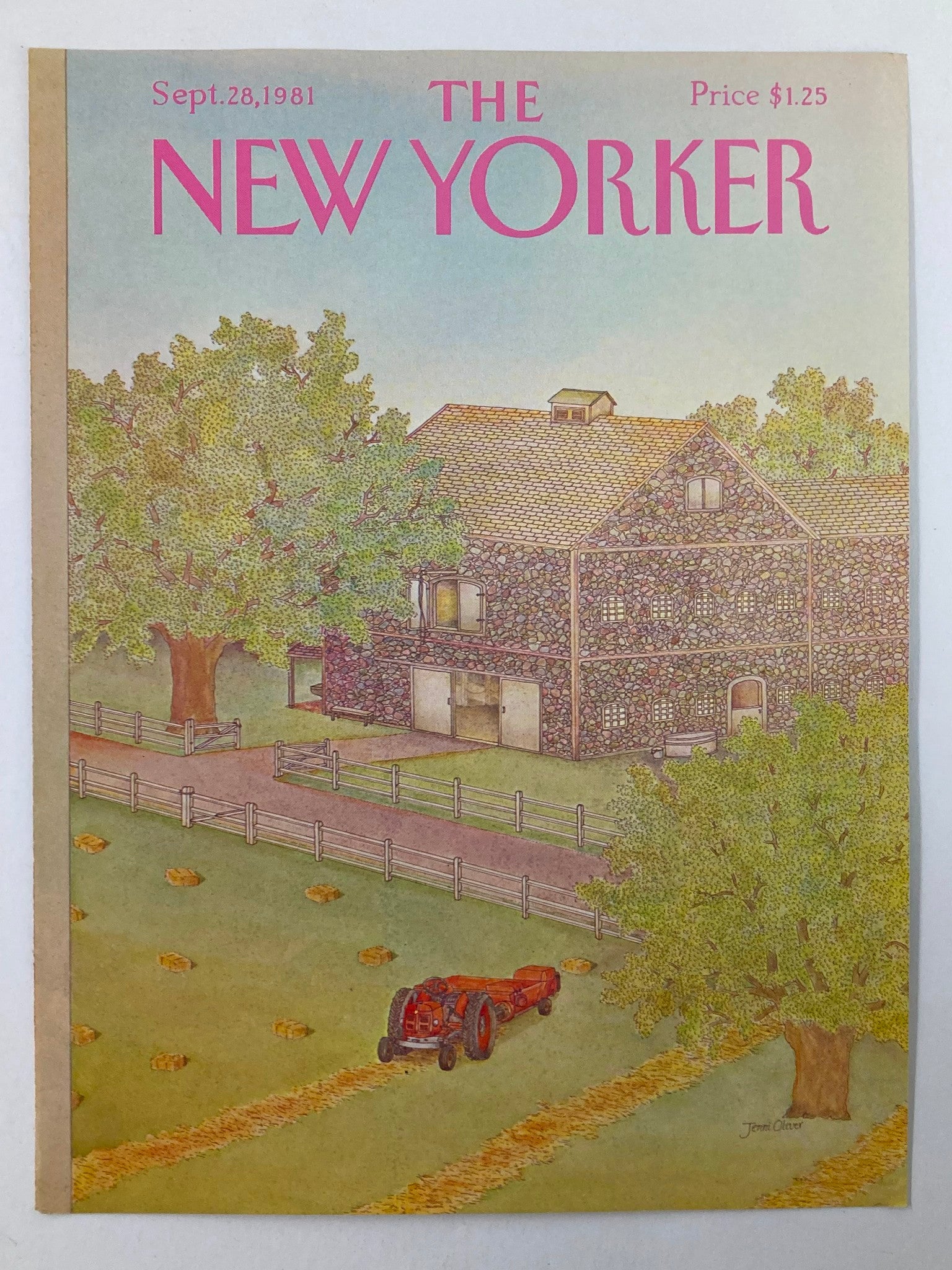 COVER ONLY The New Yorker September 28 1981 Farm Life by Jenni Oliver No Label