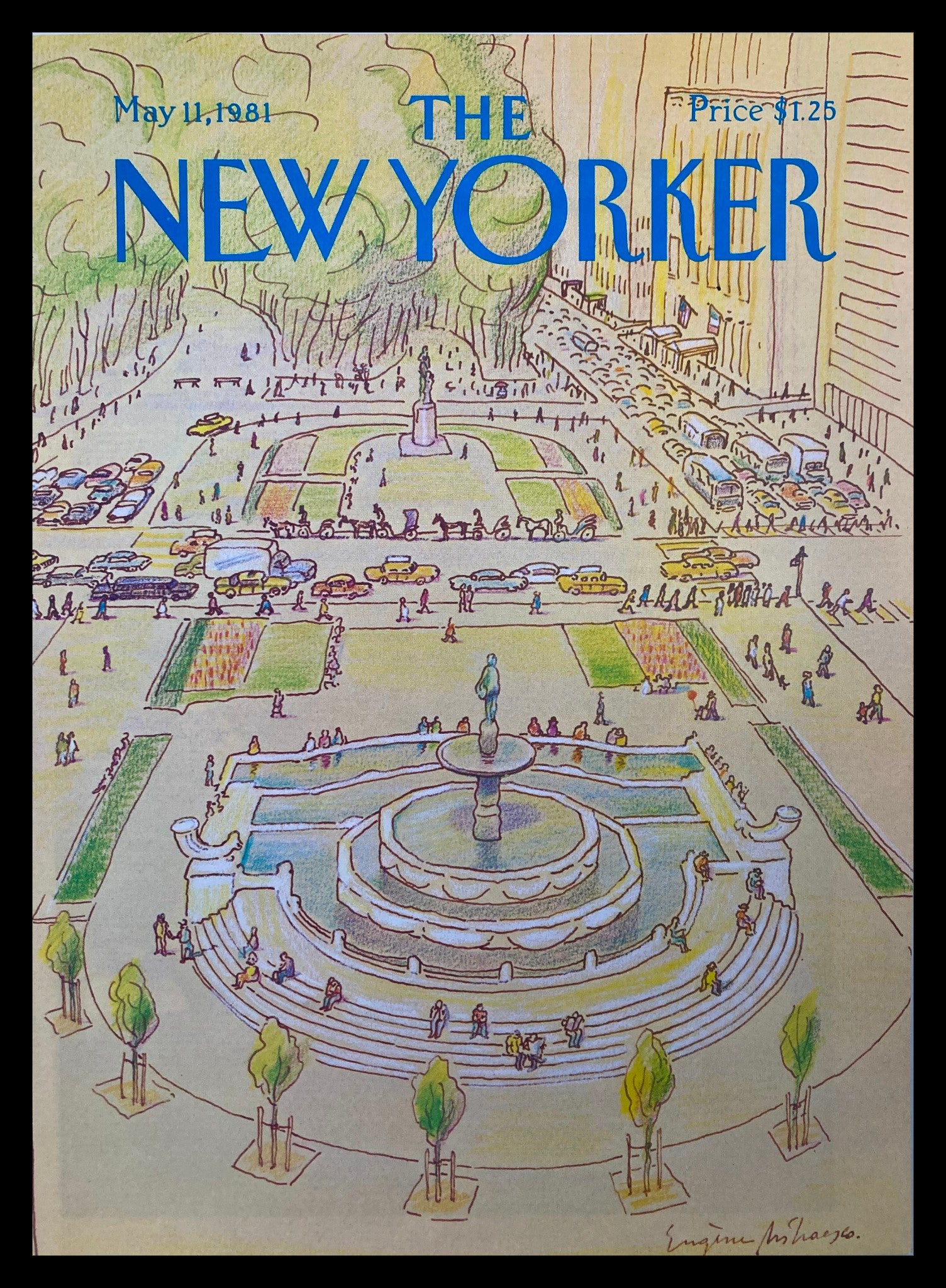 COVER ONLY The New Yorker May 11 1981 Rotunda by Eugne Mihaesco No Label