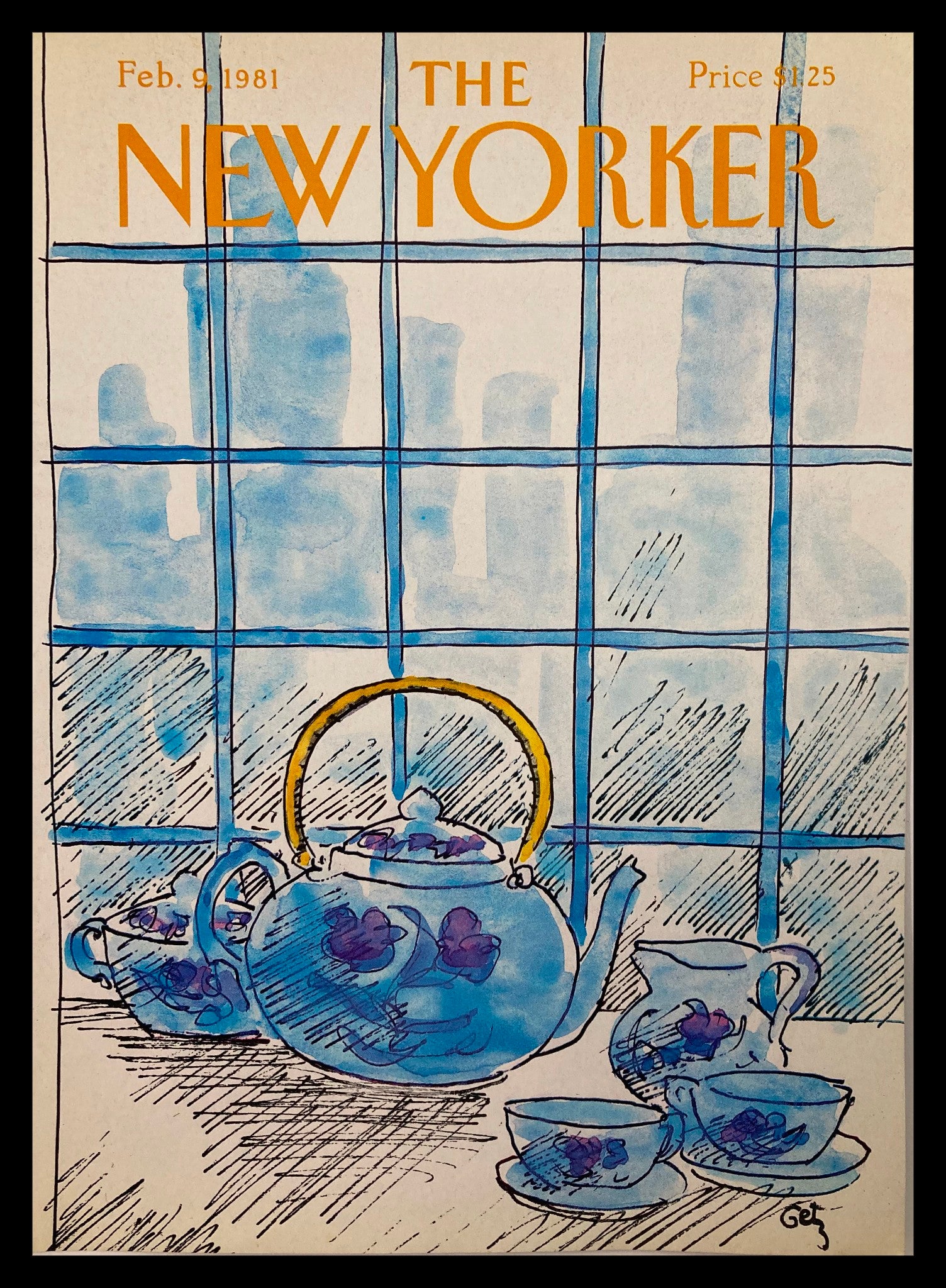 COVER ONLY The New Yorker February 9 1981 Kettle Family by Arthur Getz No Label