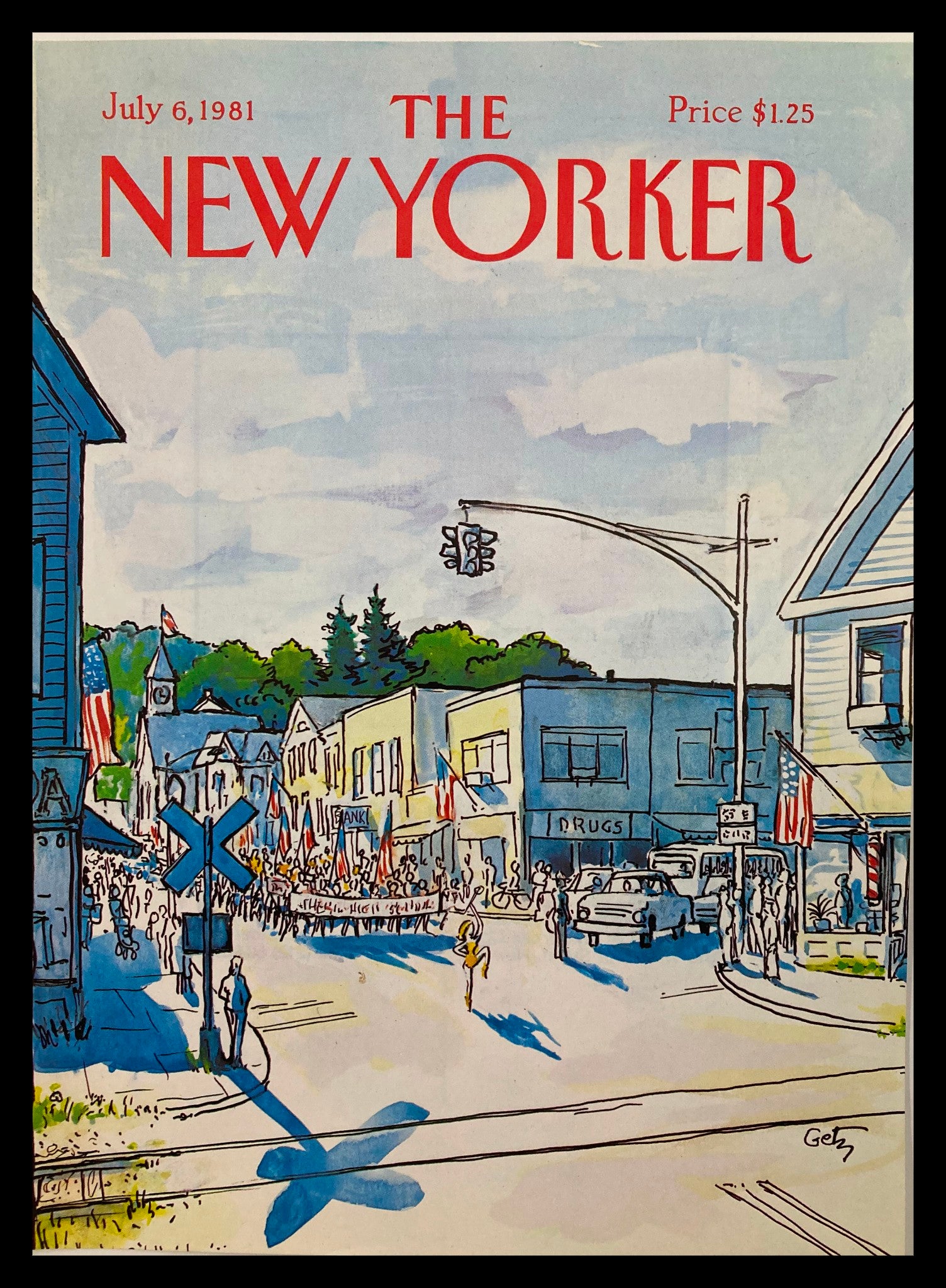 COVER ONLY The New Yorker July 6 1981 Parade by Arthur Getz No Label