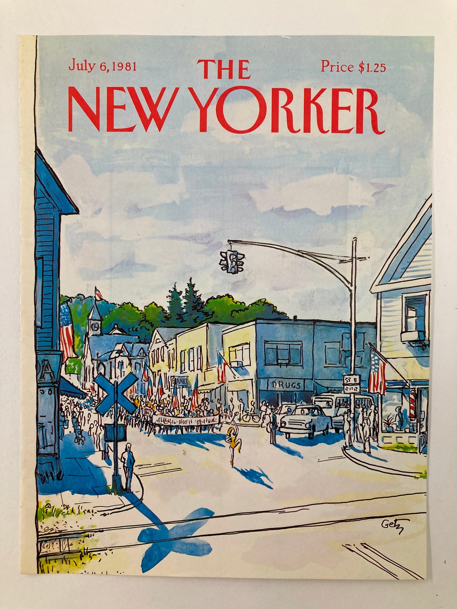 COVER ONLY The New Yorker July 6 1981 Parade by Arthur Getz No Label