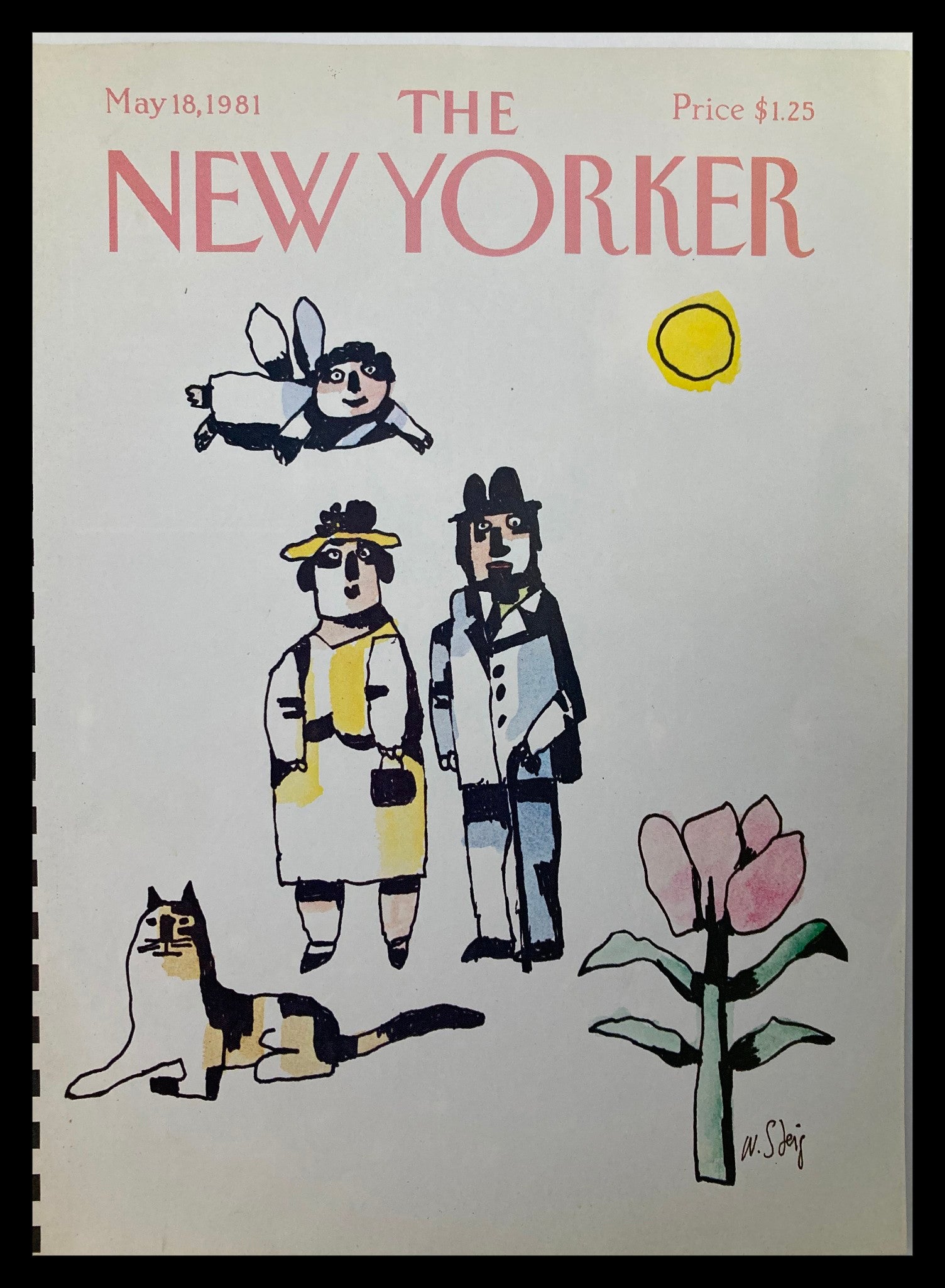 COVER ONLY The New Yorker May 18 1981 Flower Power by William Steig No Label