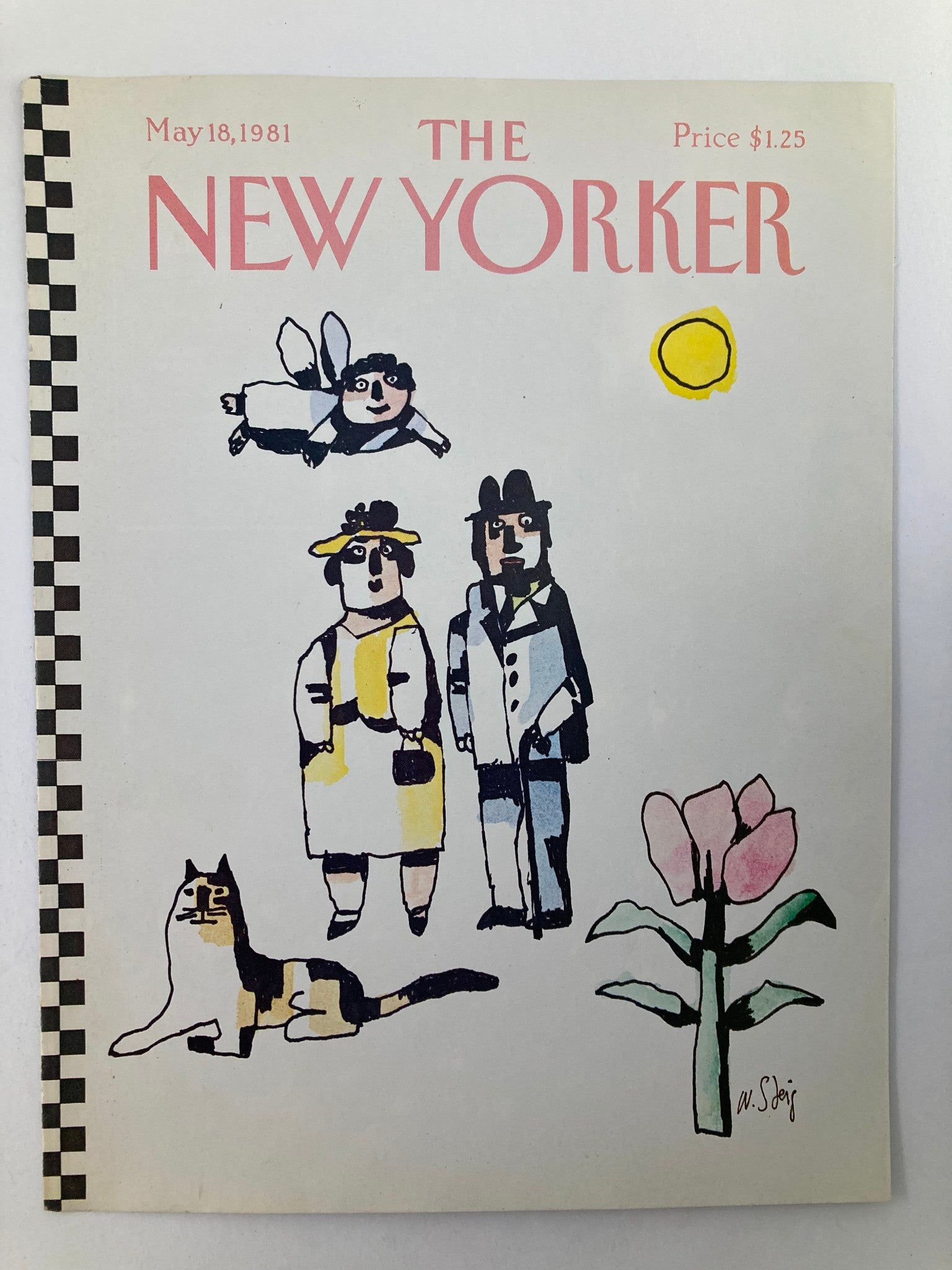 COVER ONLY The New Yorker May 18 1981 Flower Power by William Steig No Label