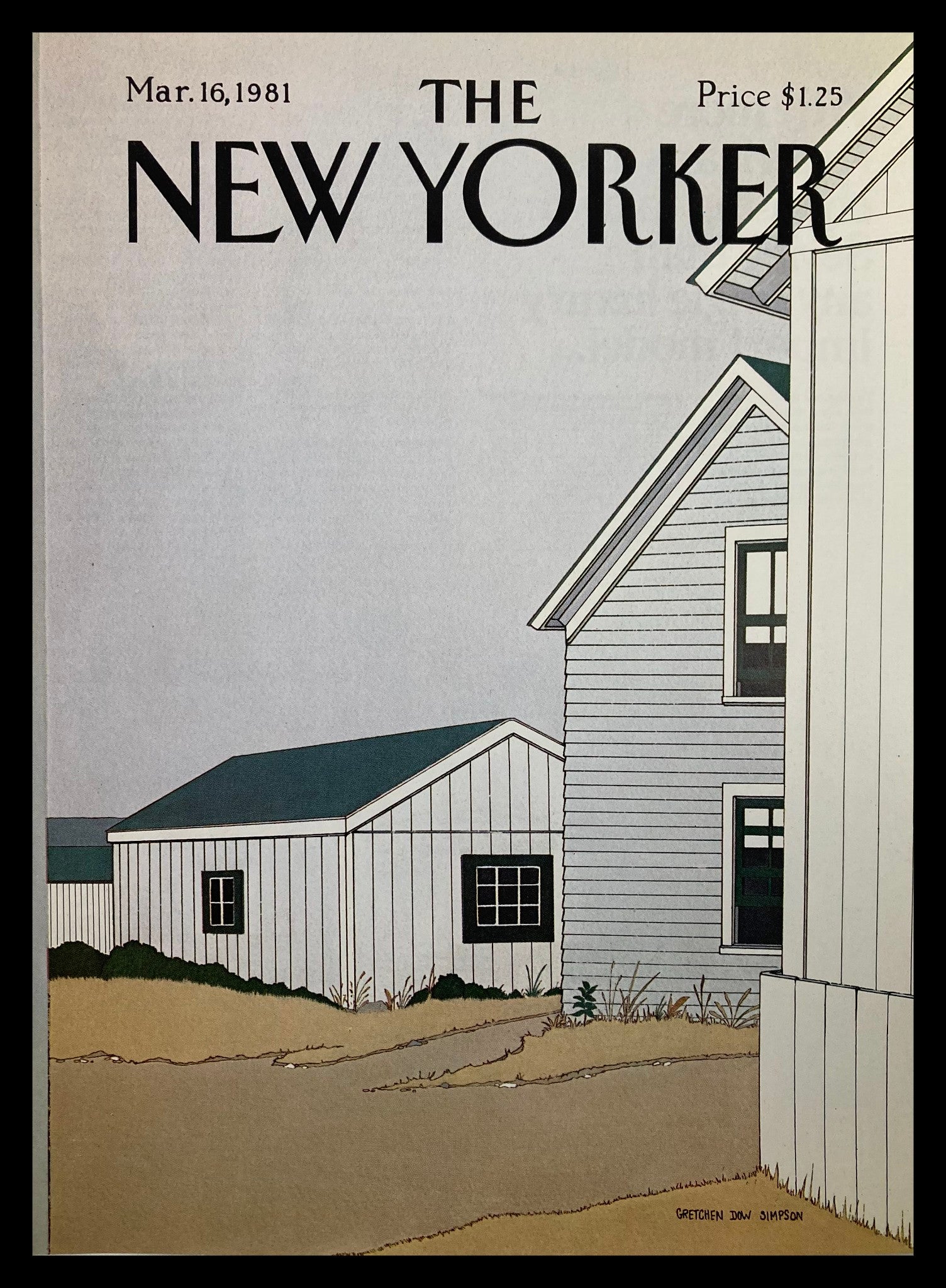 COVER ONLY The New Yorker March 16 1981 White Houses by G. D. Simpson No Label