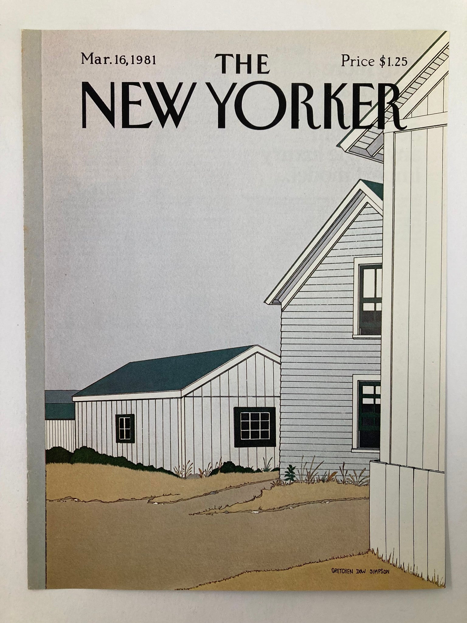 COVER ONLY The New Yorker March 16 1981 White Houses by G. D. Simpson No Label