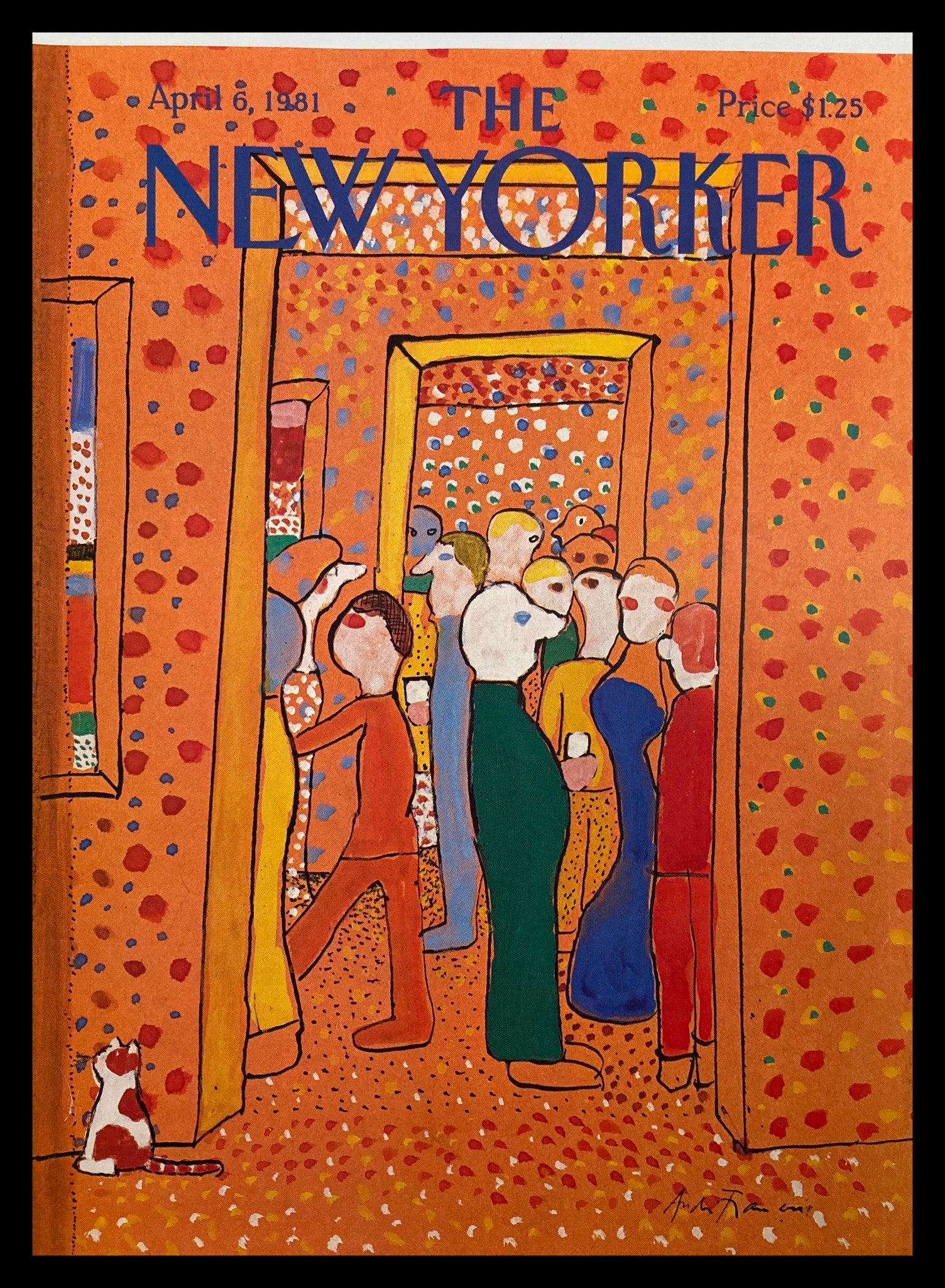 COVER ONLY The New Yorker April 6 1981 Party People by Andrei Francois No Label