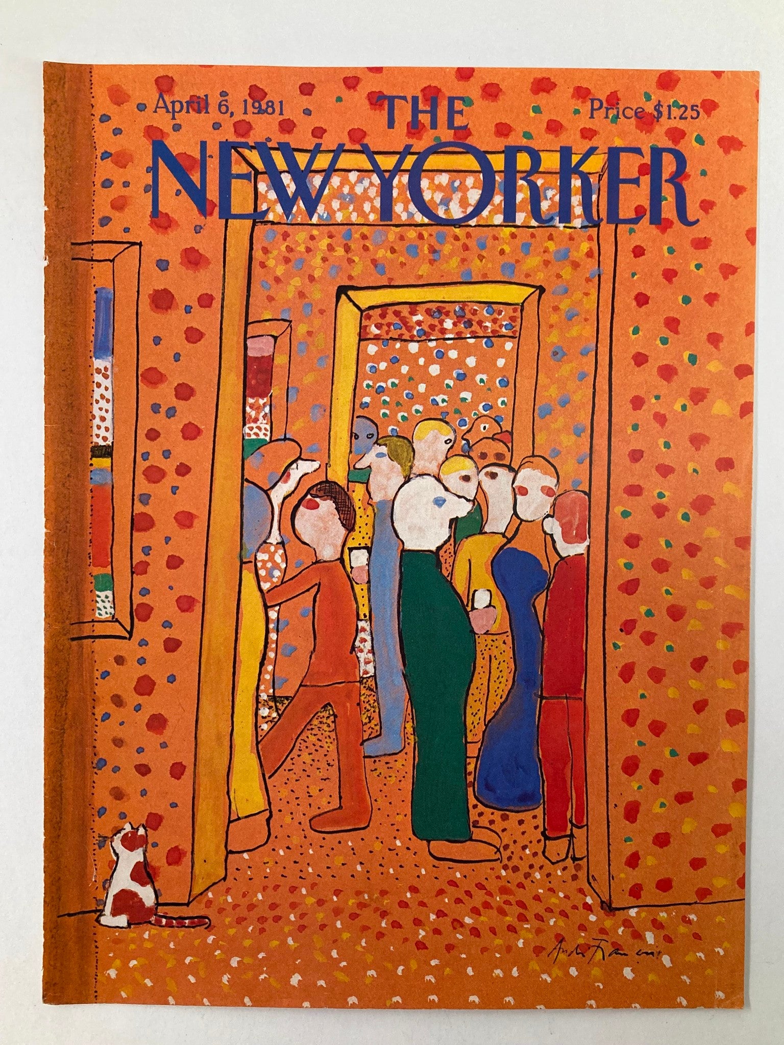 COVER ONLY The New Yorker April 6 1981 Party People by Andrei Francois No Label