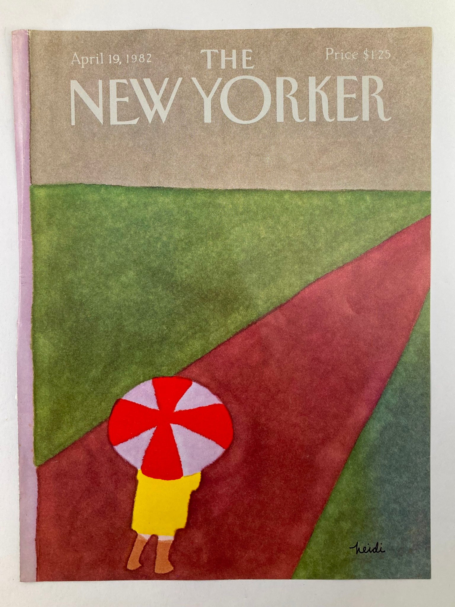 COVER ONLY The New Yorker April 19 1982 Red White by Heidi Goennel No Label