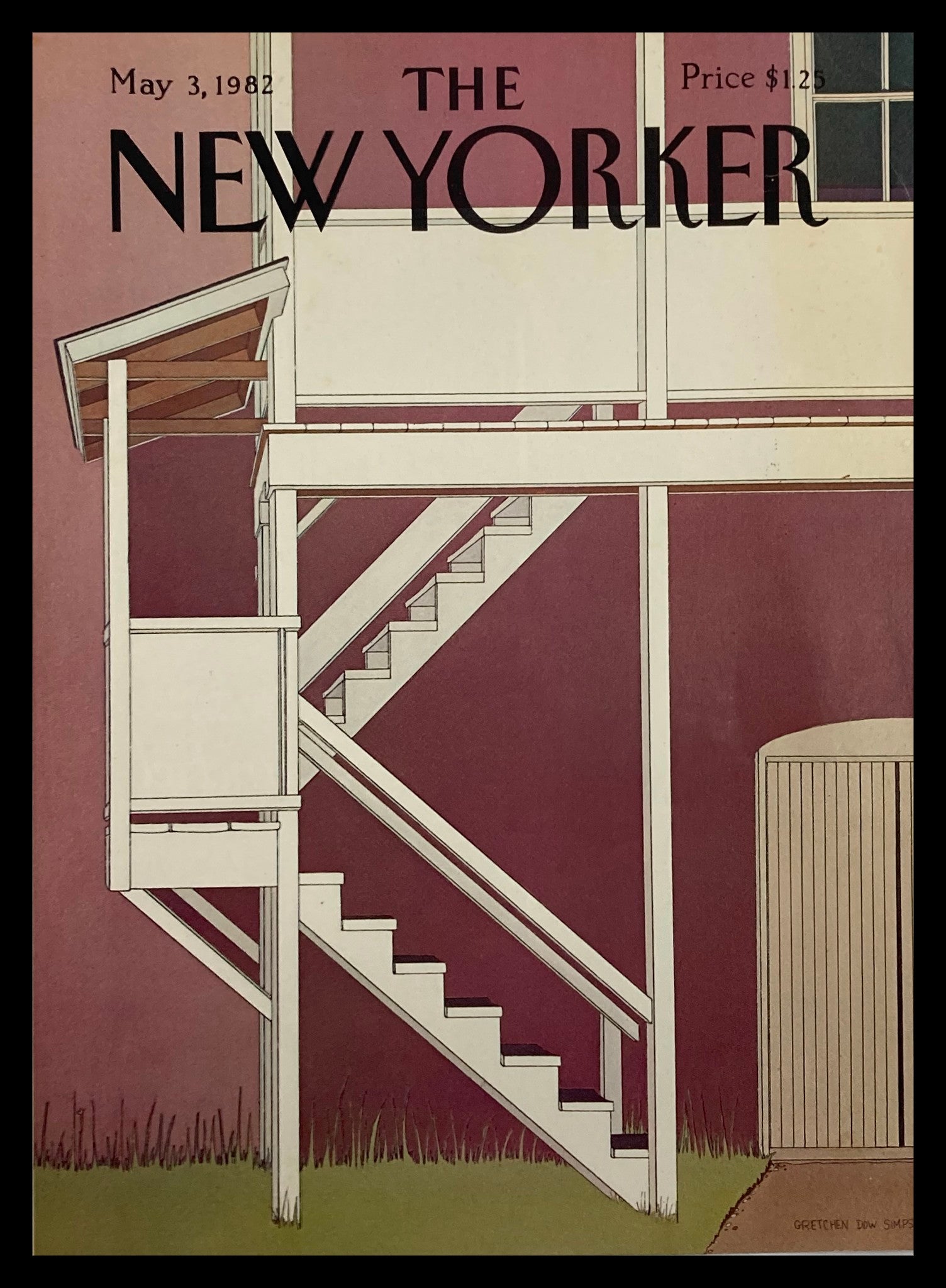 COVER ONLY The New Yorker May 3 1982 Going Up by Gretchen Dow Simpson No Label