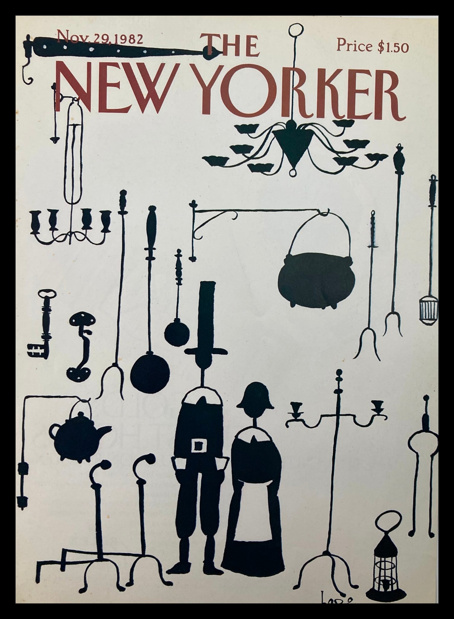 COVER ONLY The New Yorker November 29 1982 Black Things by Heidi G. No Label