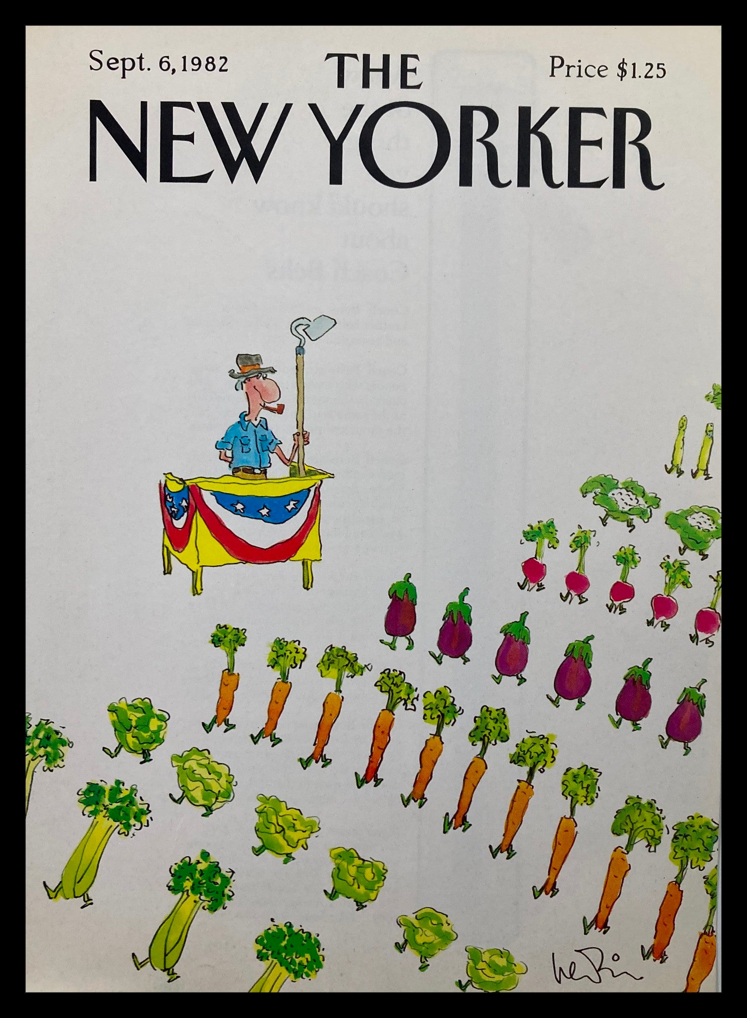 COVER ONLY The New Yorker September 6 1982 Army of Greens by Heidi No Label