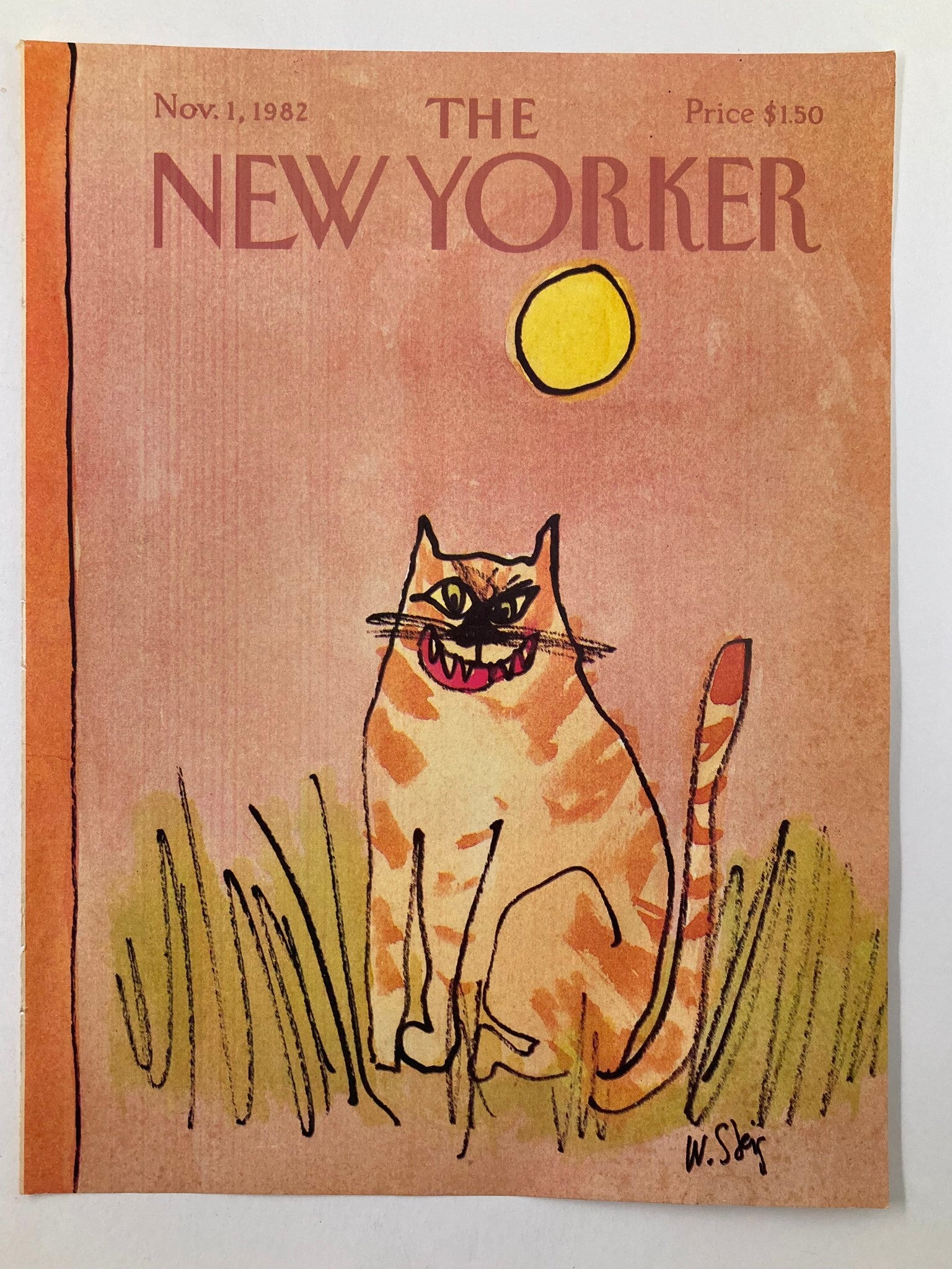 COVER ONLY The New Yorker November 1 1982 Giant Cat by William Steig No Label