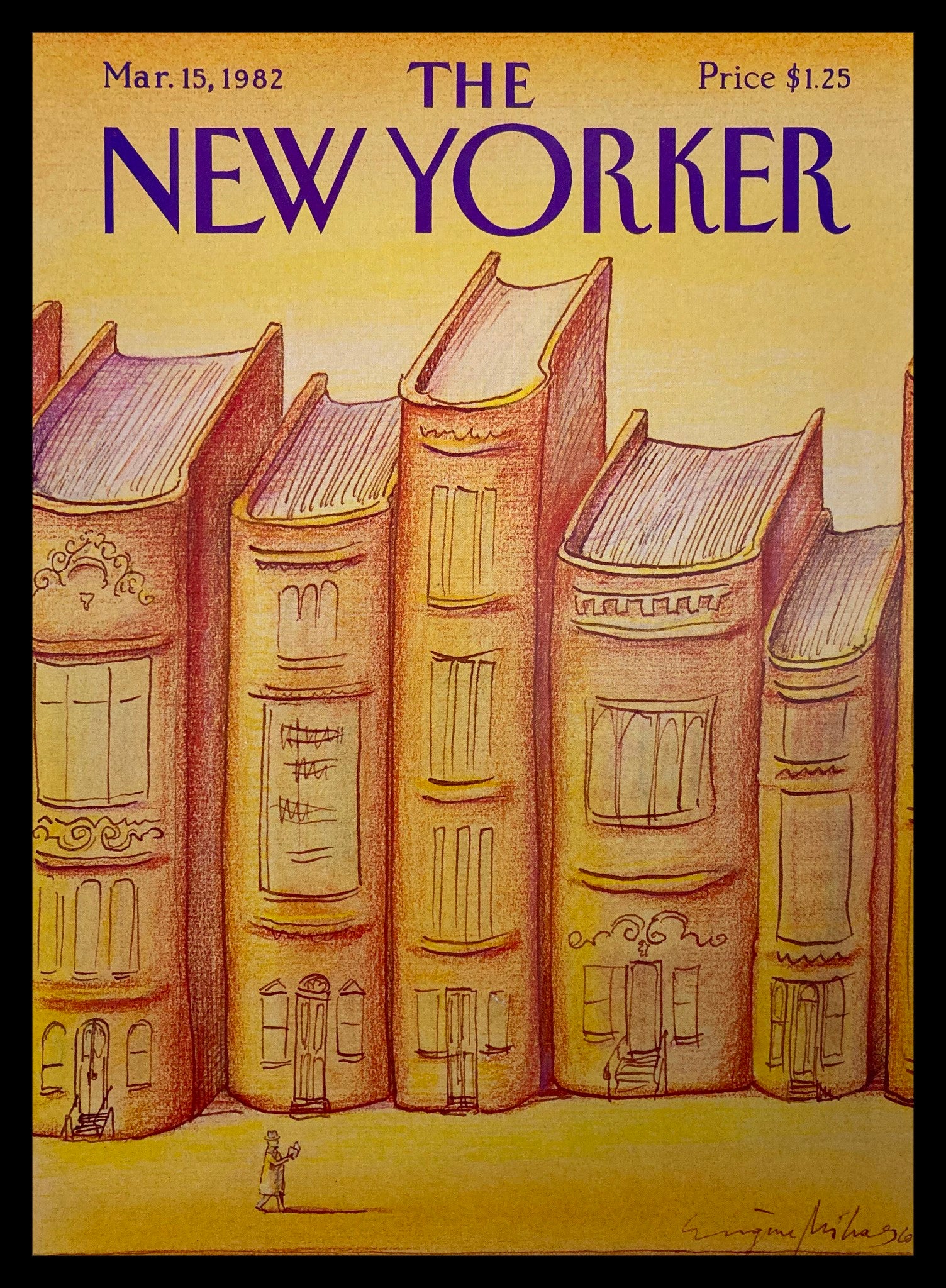 COVER ONLY The New Yorker March 15 1982 House of Books by E. Mihaesco No Label