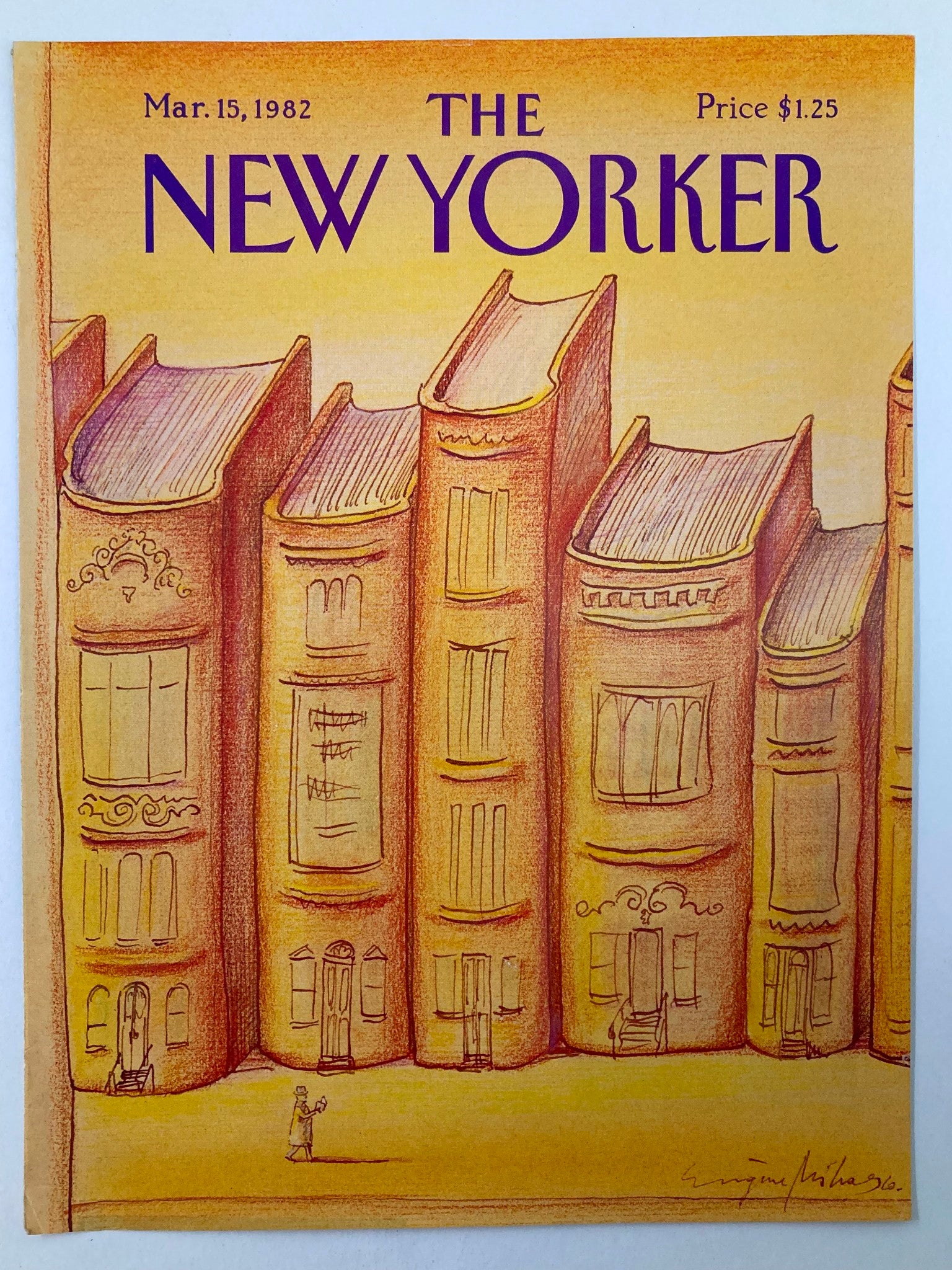 COVER ONLY The New Yorker March 15 1982 House of Books by E. Mihaesco No Label