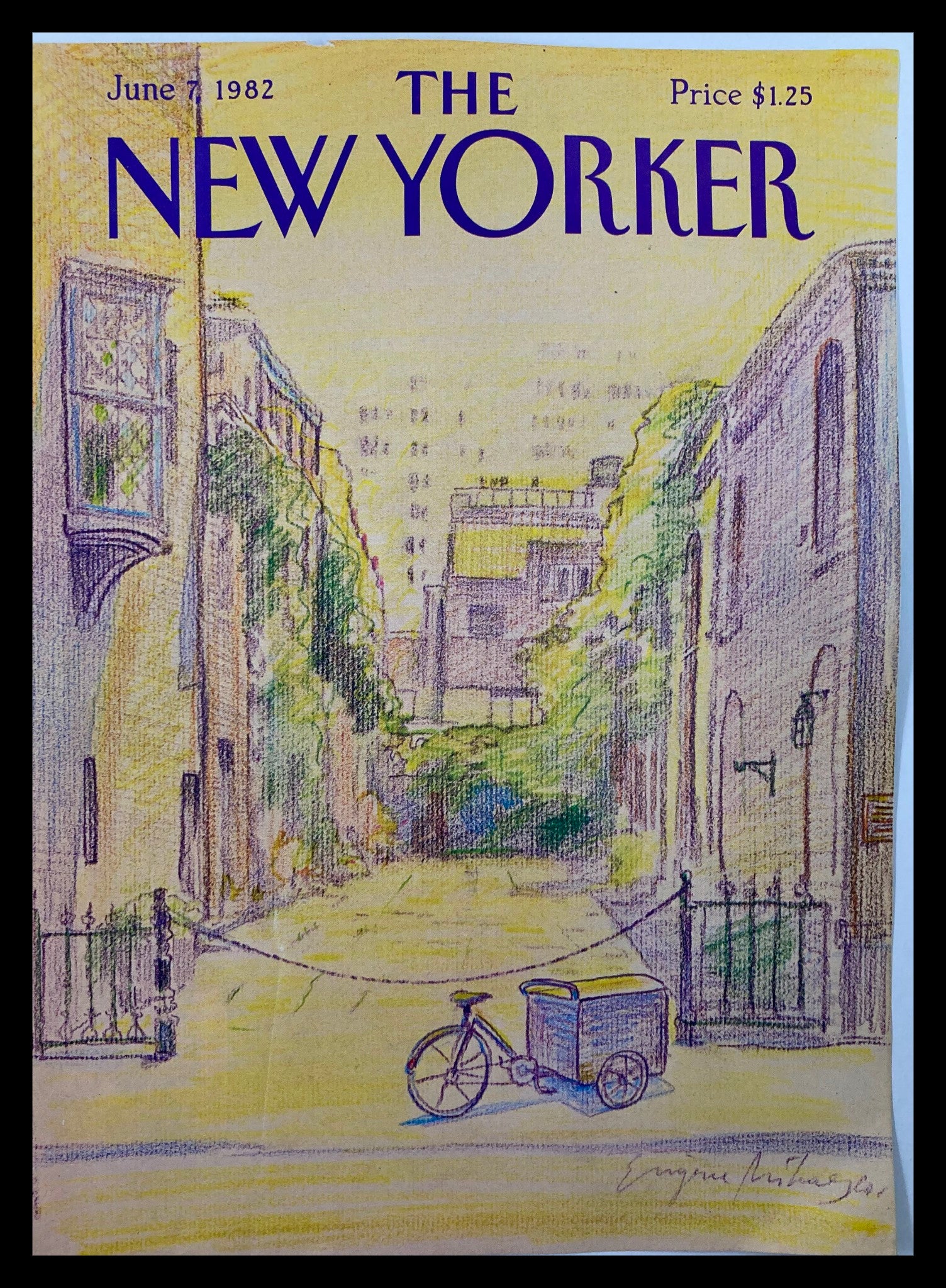 COVER ONLY The New Yorker June 7 1982 No Entry by Eugene Mihaesco No Label