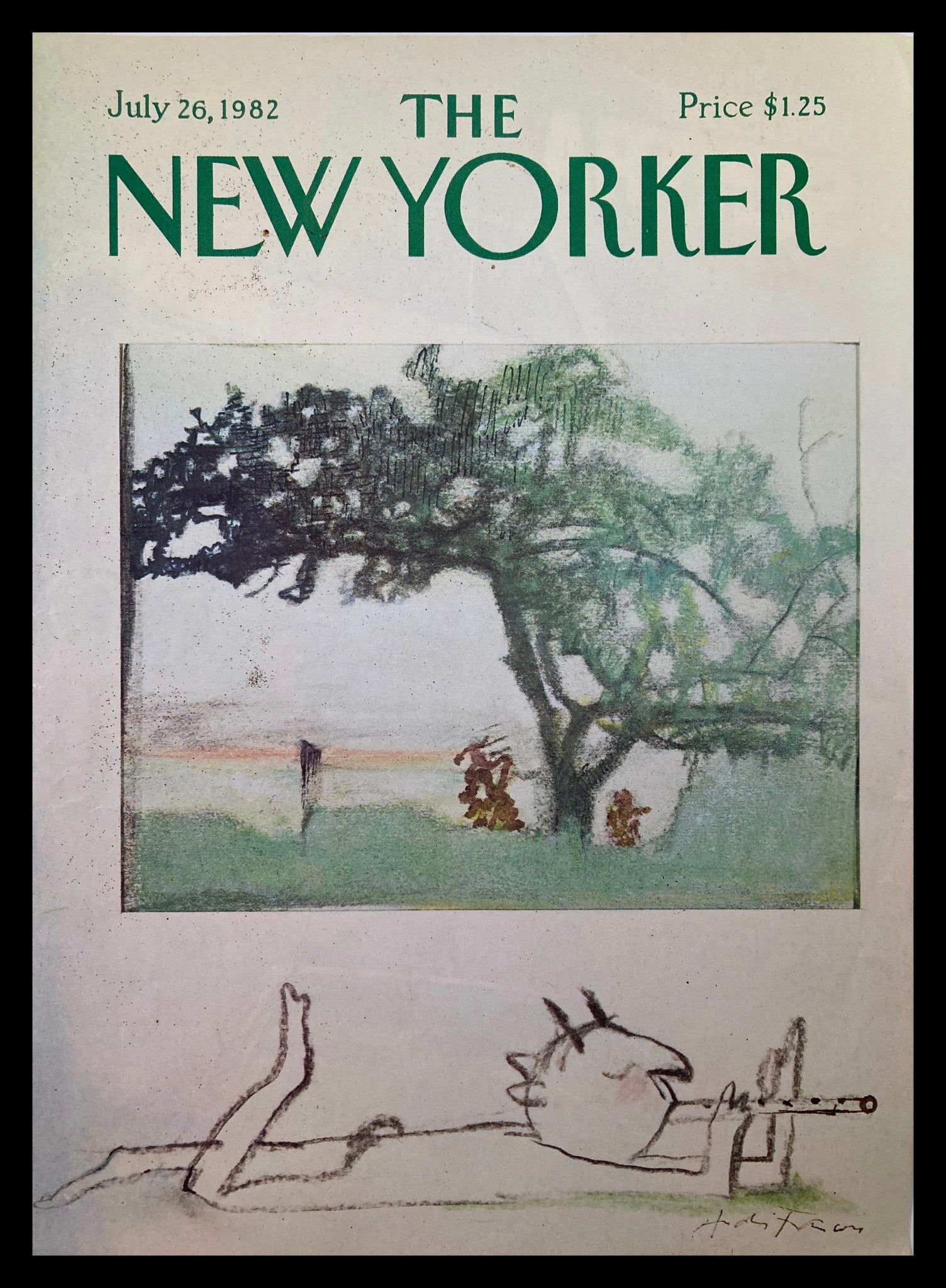 COVER ONLY The New Yorker July 26 1982 Flute by Andrei Francois No Label