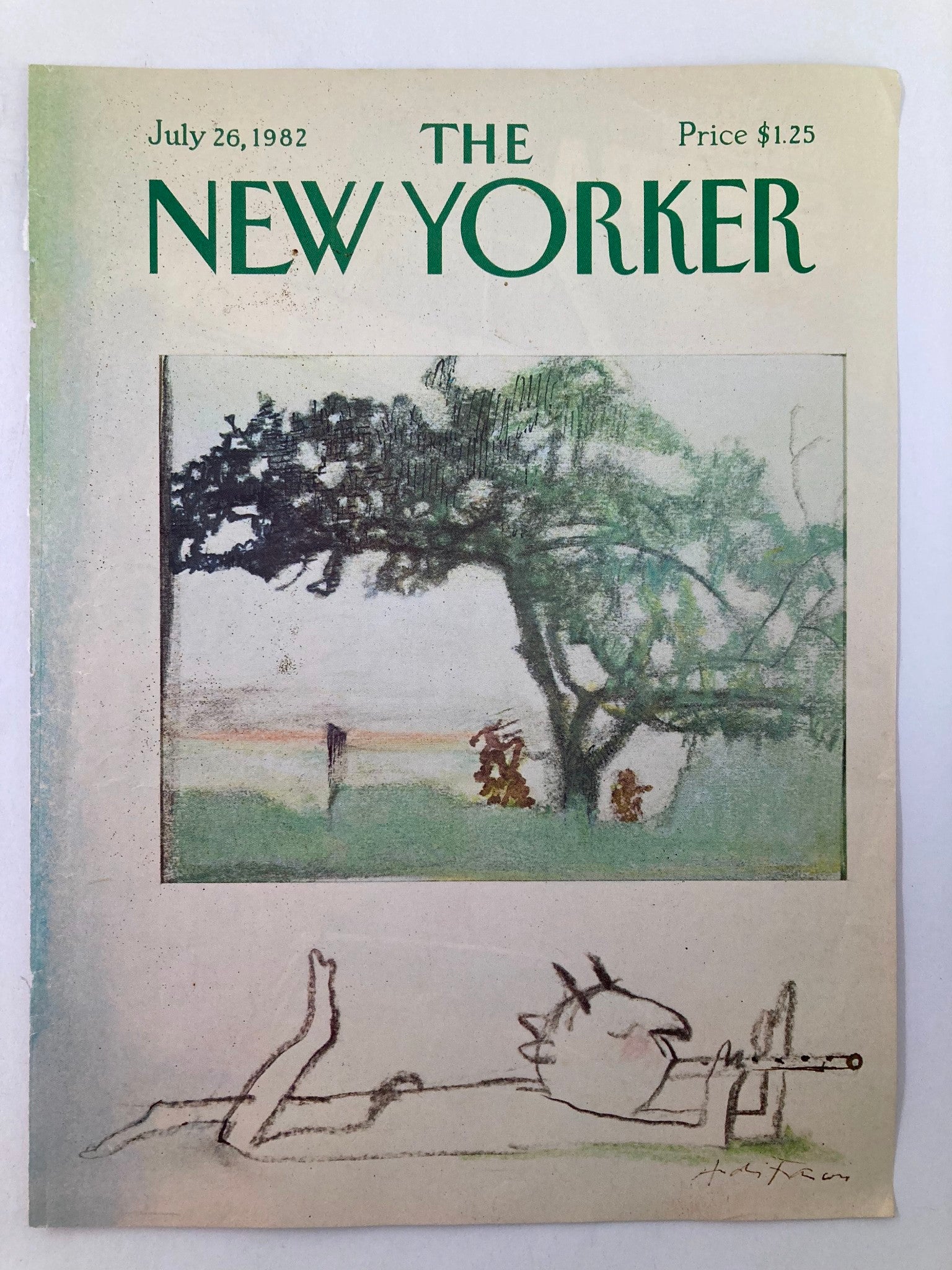 COVER ONLY The New Yorker July 26 1982 Flute by Andrei Francois No Label