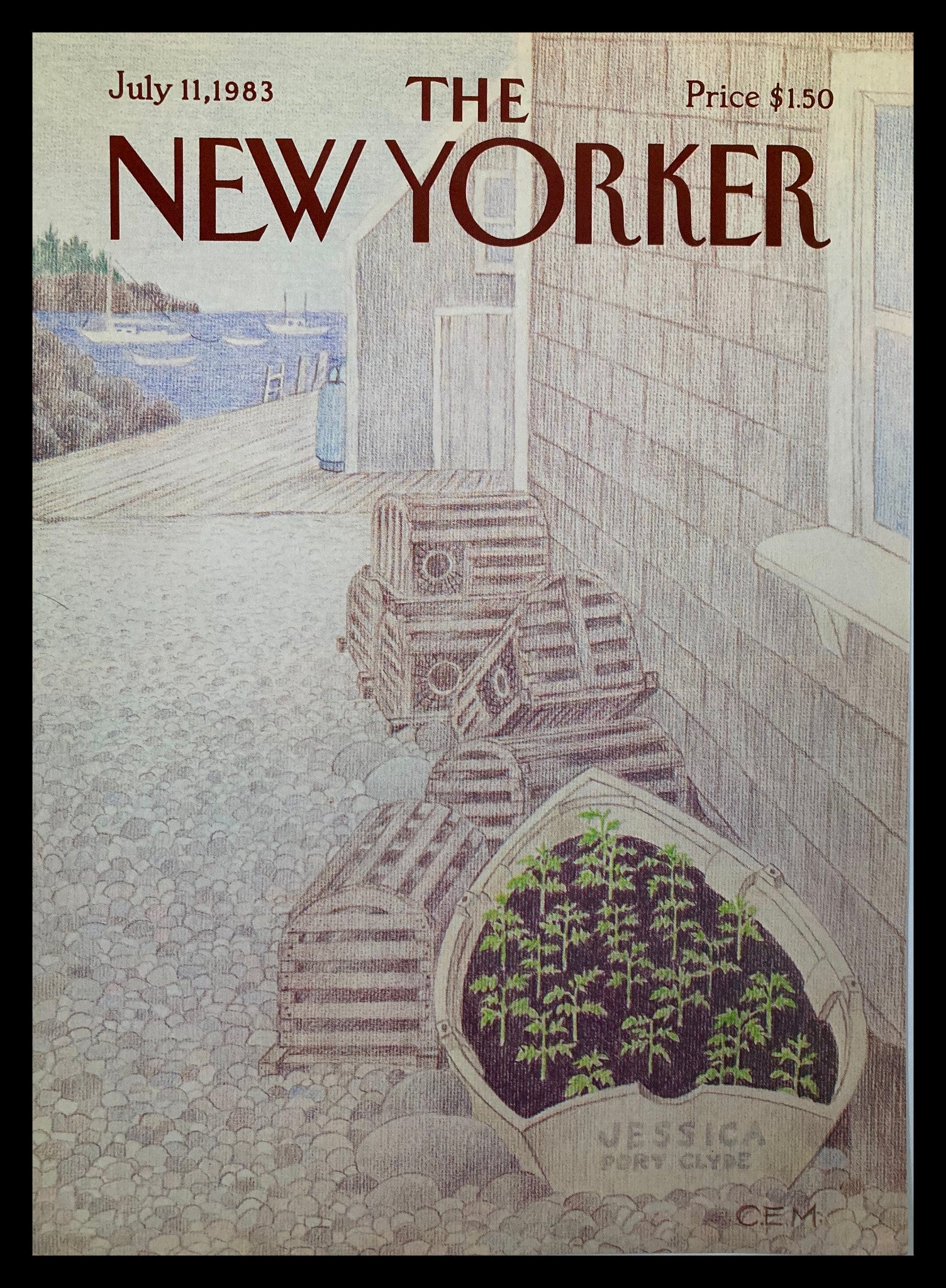 COVER ONLY The New Yorker July 11 1983 Port Clyde by Charles E. Martin No Label