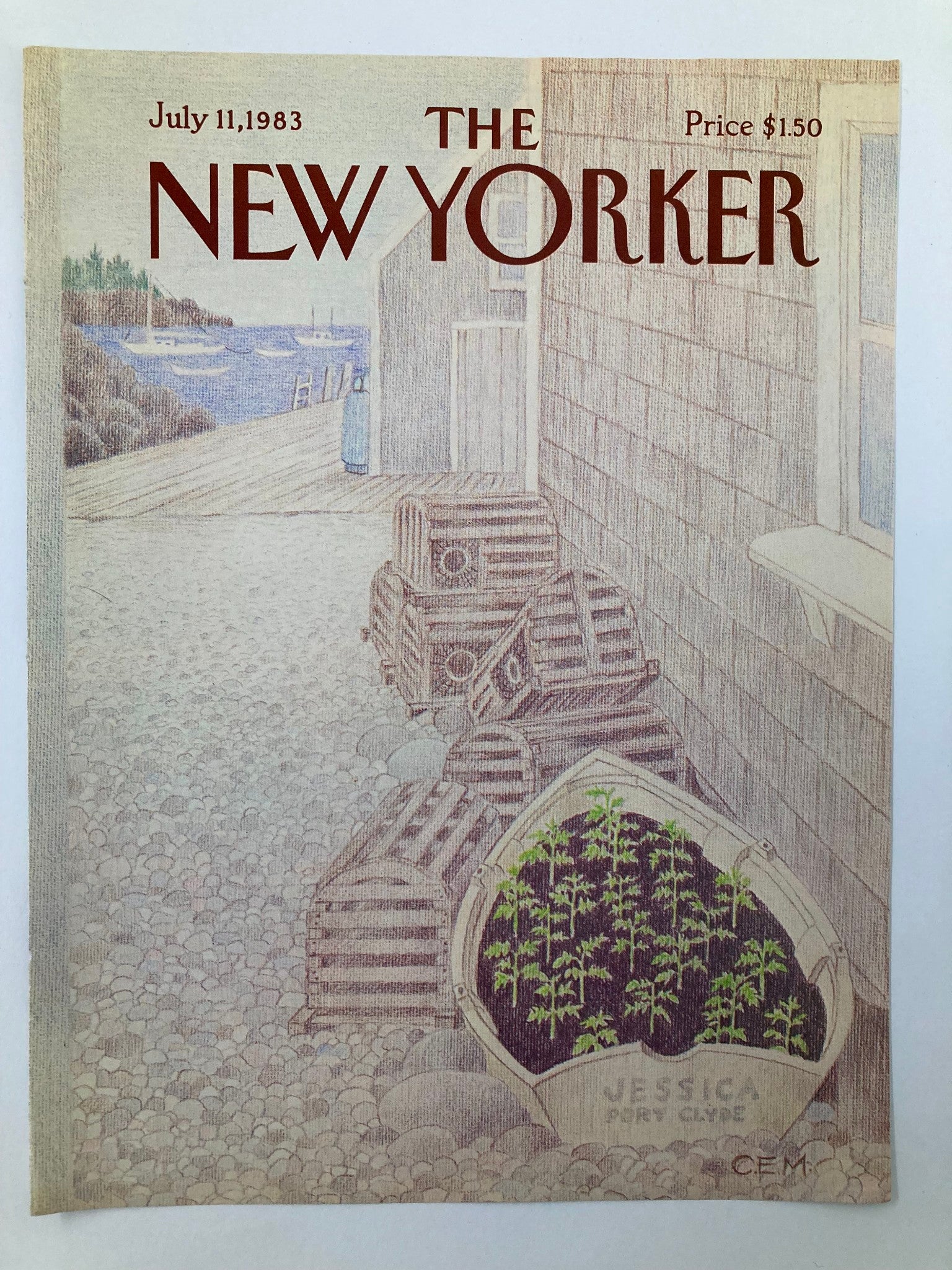 COVER ONLY The New Yorker July 11 1983 Port Clyde by Charles E. Martin No Label