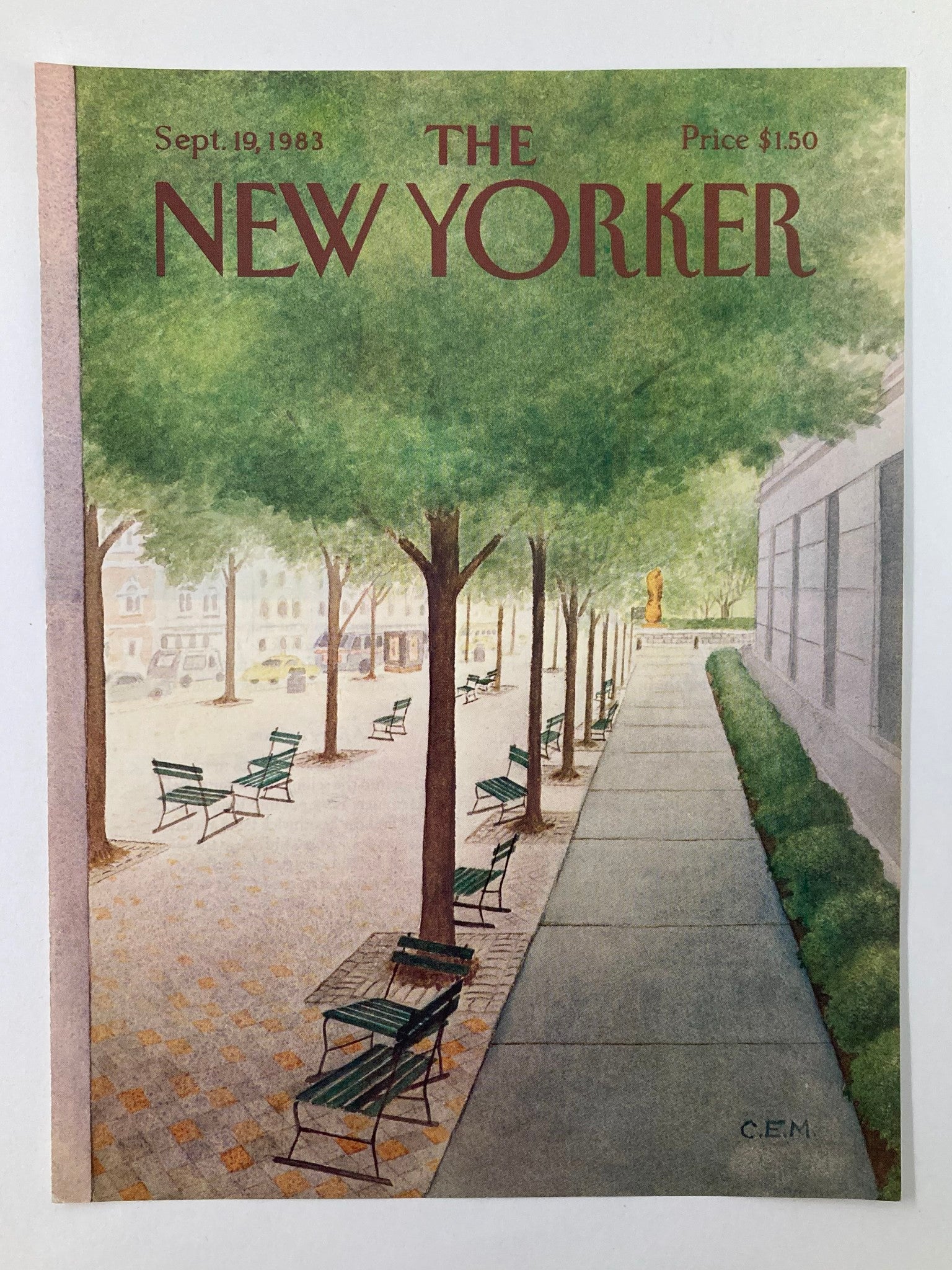 COVER ONLY The New Yorker September 19 1983 Empty Chairs by C. Martin No Label