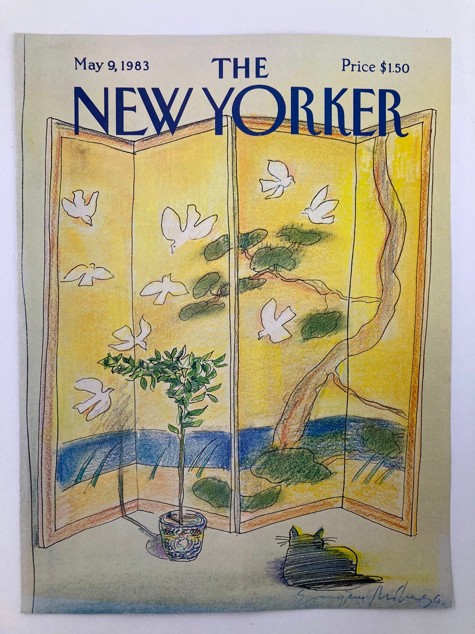 COVER ONLY The New Yorker May 9 1983 Japanese Wall by Eugene Mihaesco No Label