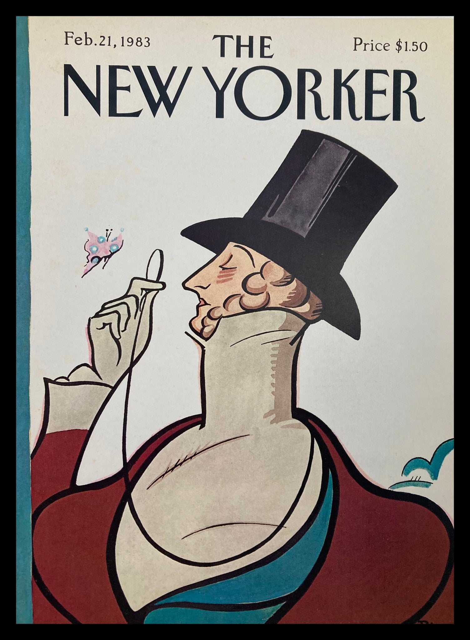 COVER ONLY The New Yorker February 21 1983 The Gamemaster by Ira Levin No Label